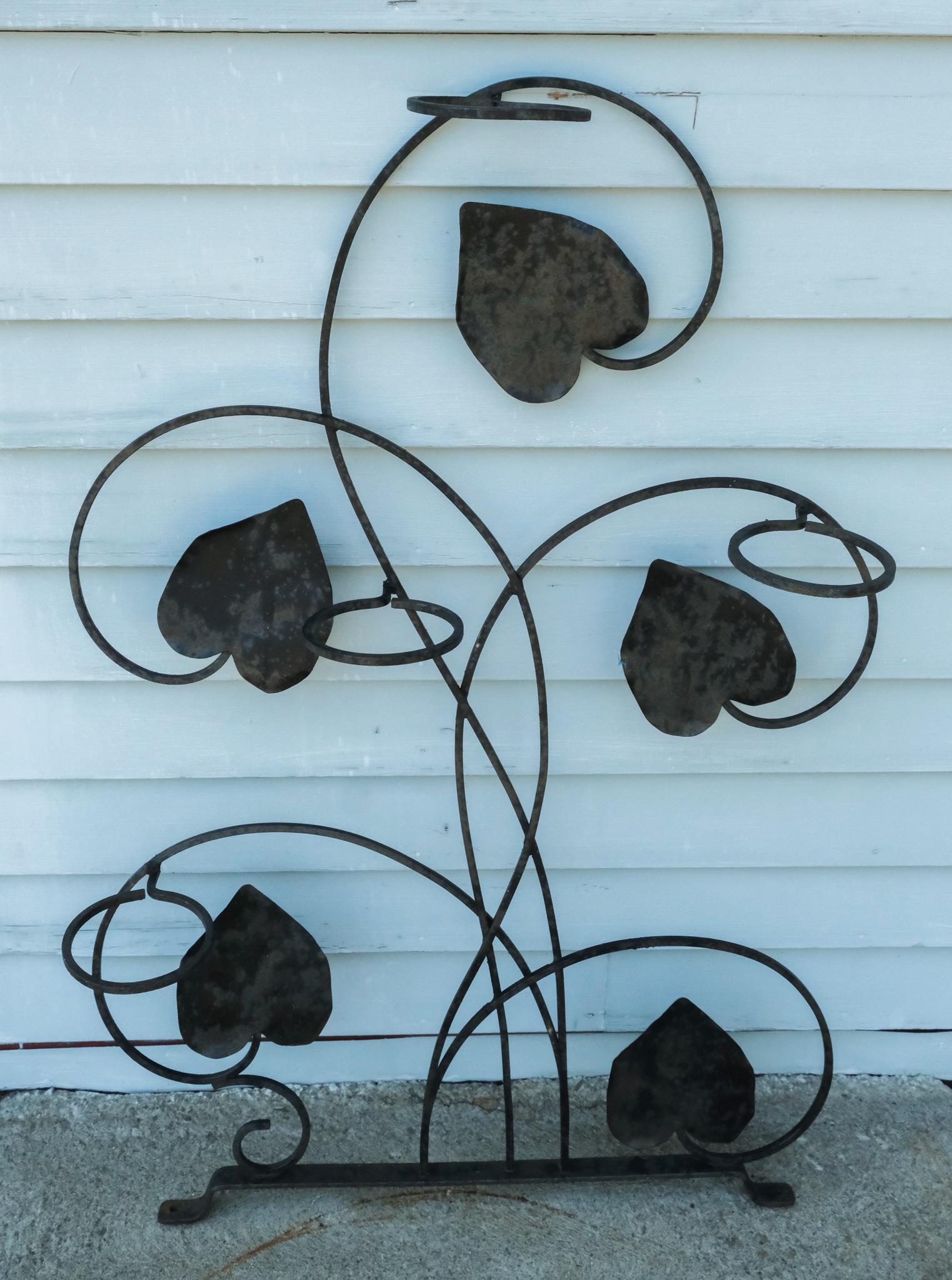 Wrought Metal Flower Pot Holder (1 of 3)