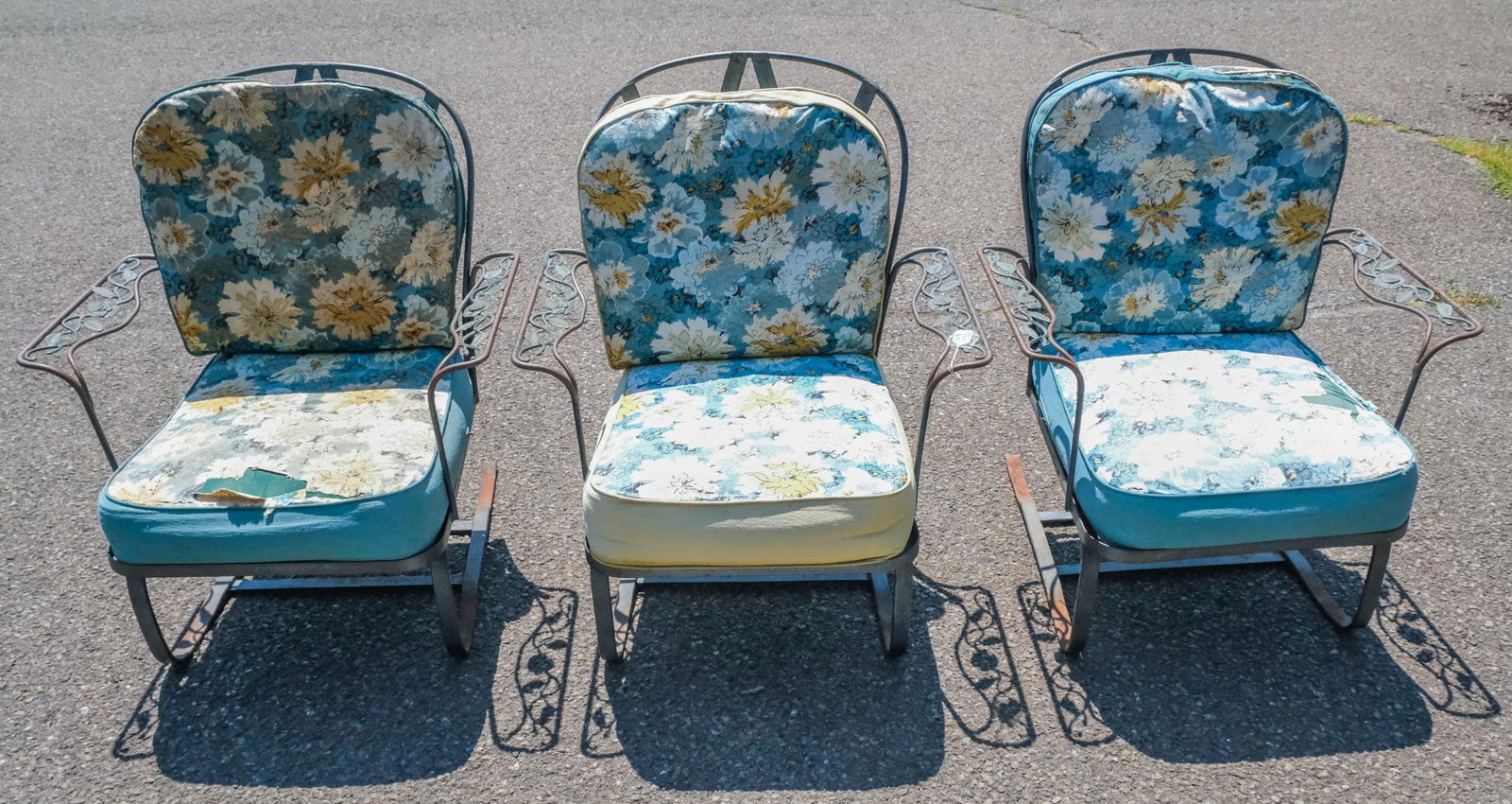 Wrought Metal Patio Chairs with Cushions (1 of 10)