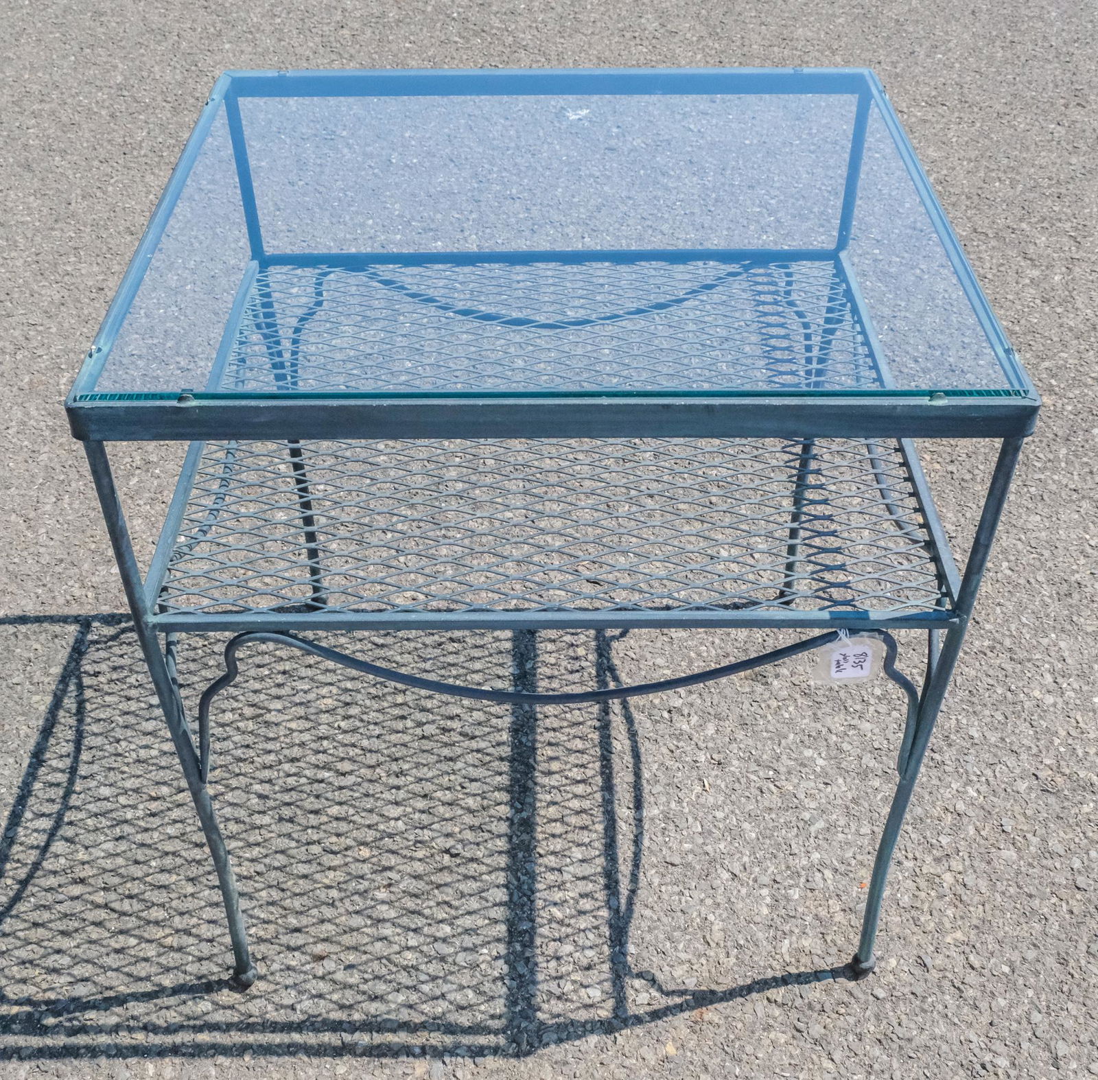 Wrought Metal Two Tier Glass Top Table (1 of 7)