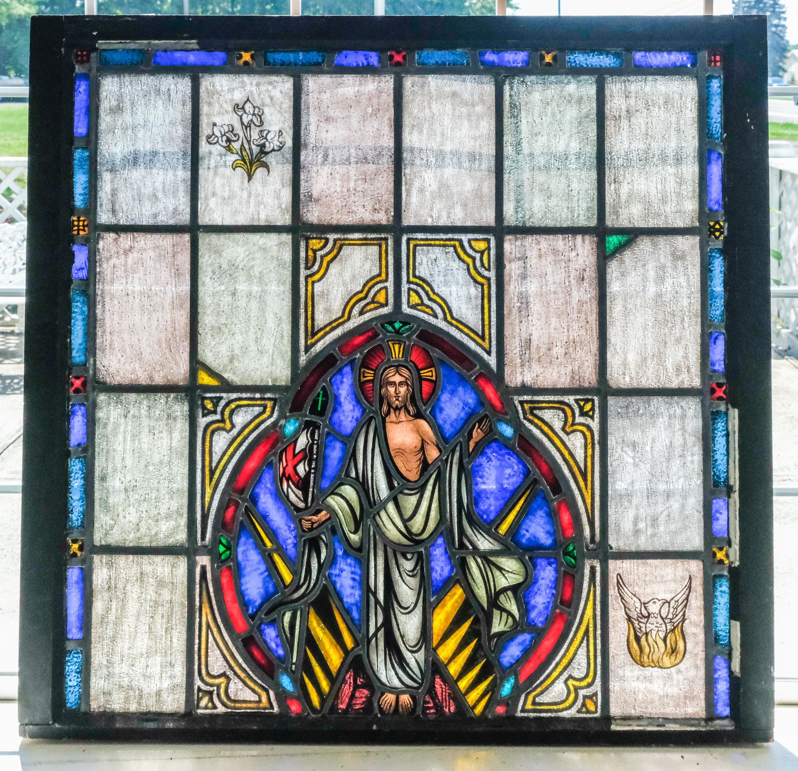 Pair of Religious Stained Glass Panels (1 of 7)