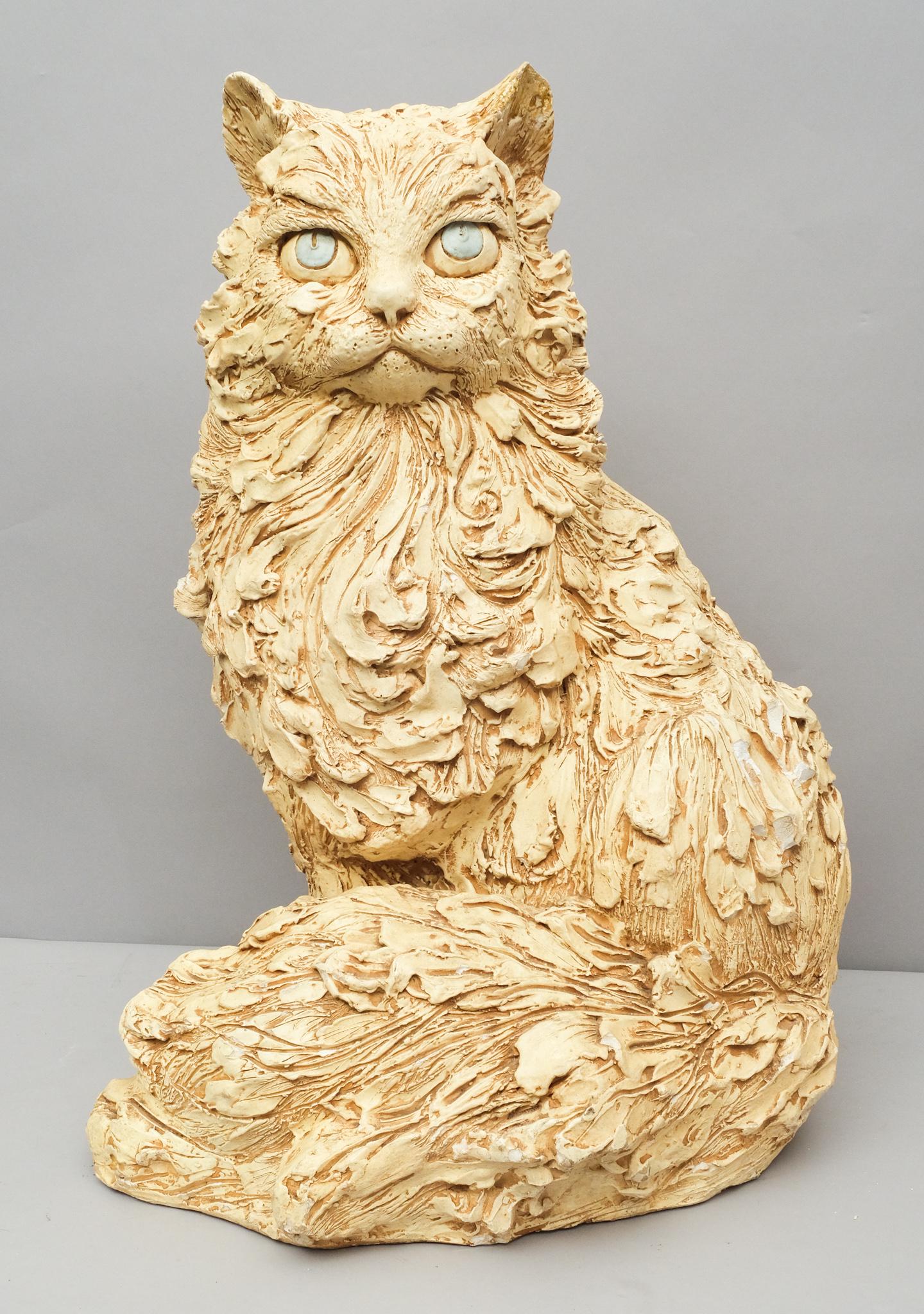 Jaru Pottery California, Large Chalkware Cat (1 of 8)