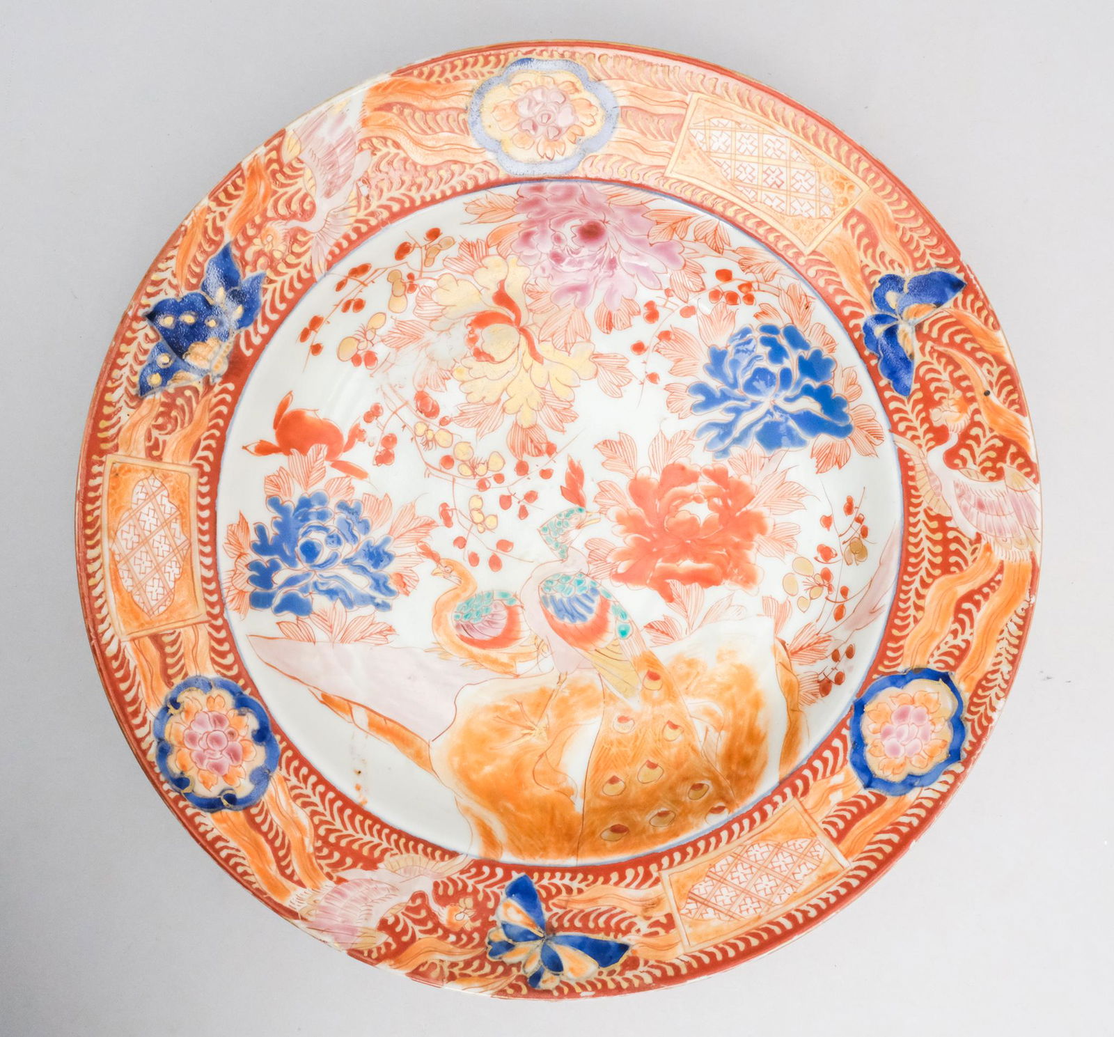 Early Red Field Imari Signed Porcelain Bowl (1 of 5)