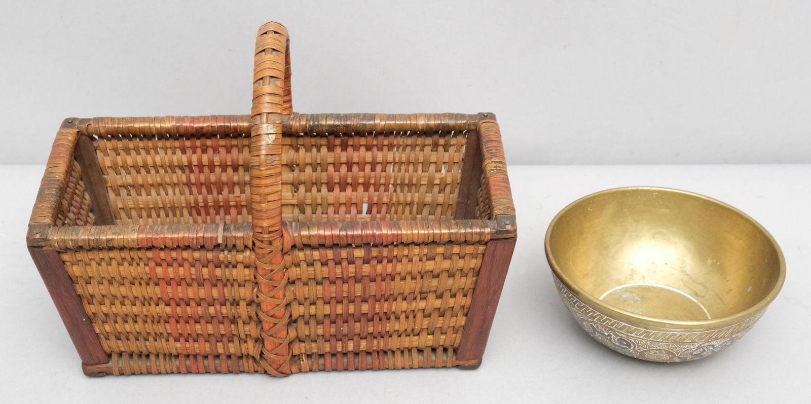 Mamluk Mixed Metals Bowl & A Woven Basket (1 of 9)