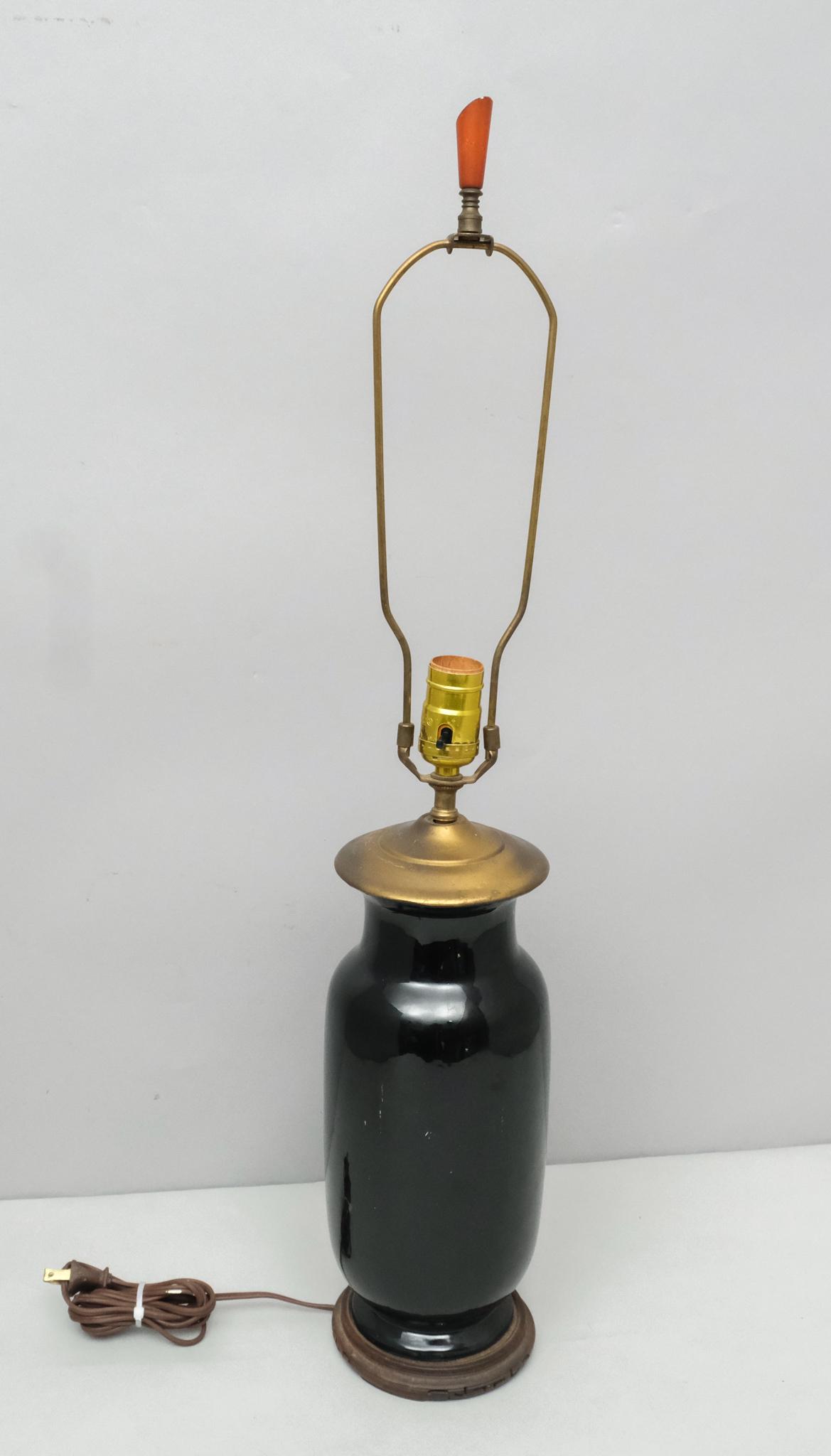 Chinese Mirror Black Porcelain Lamp (1 of 6)