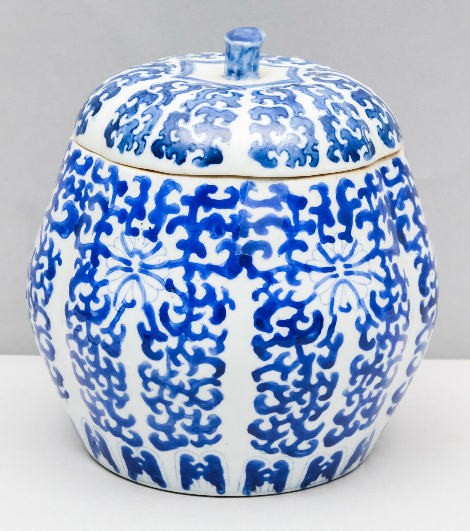 Chinese Blue & White Pumpkin Shaped Jar (1 of 11)