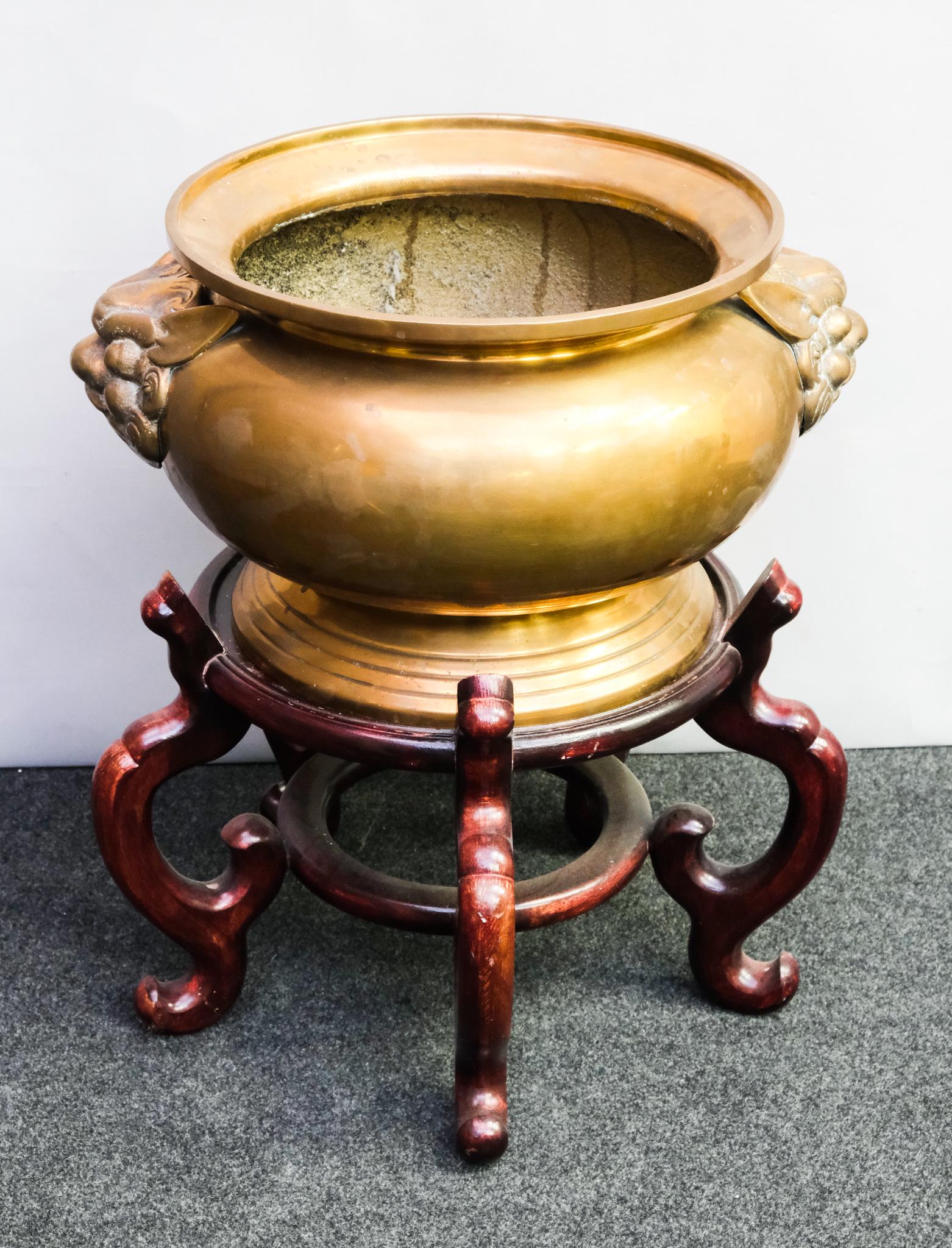 Chinese Bronze Censer on Wooden Stand (1 of 8)