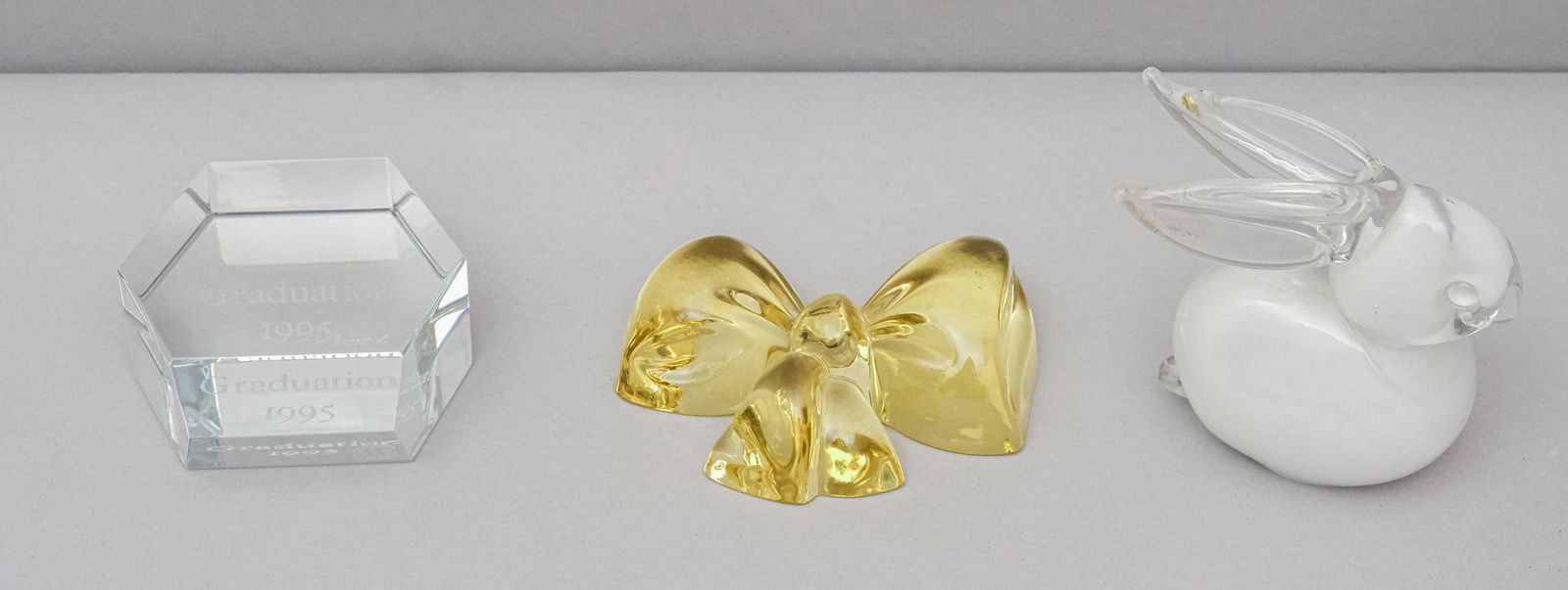 2 Baccarat Paperweights & A Signed Rabbit Figurine (1 of 17)