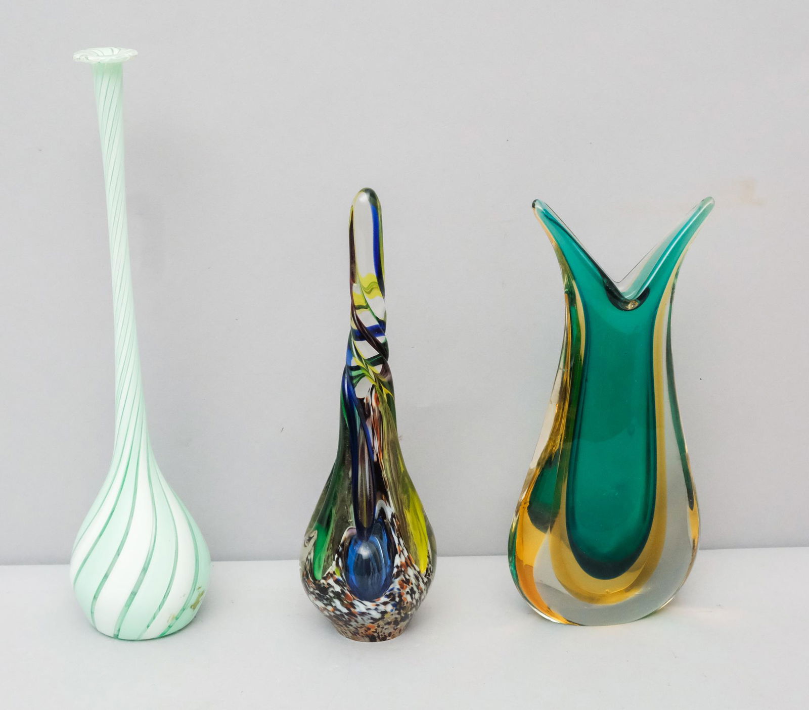 Lot of Italian Art Glass MCM Vases (1 of 6)