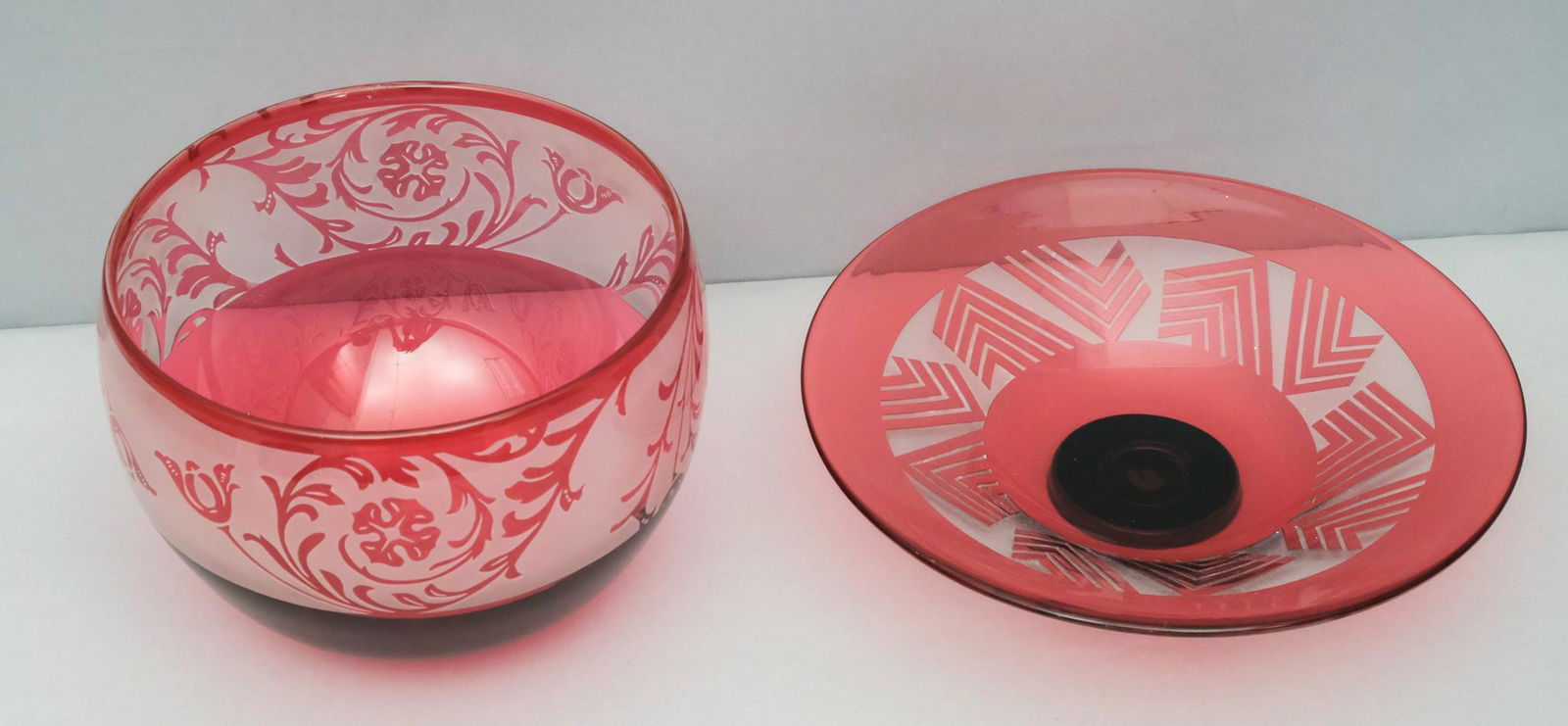 Frosted Correia Glass with Cranberry Background (1 of 12)