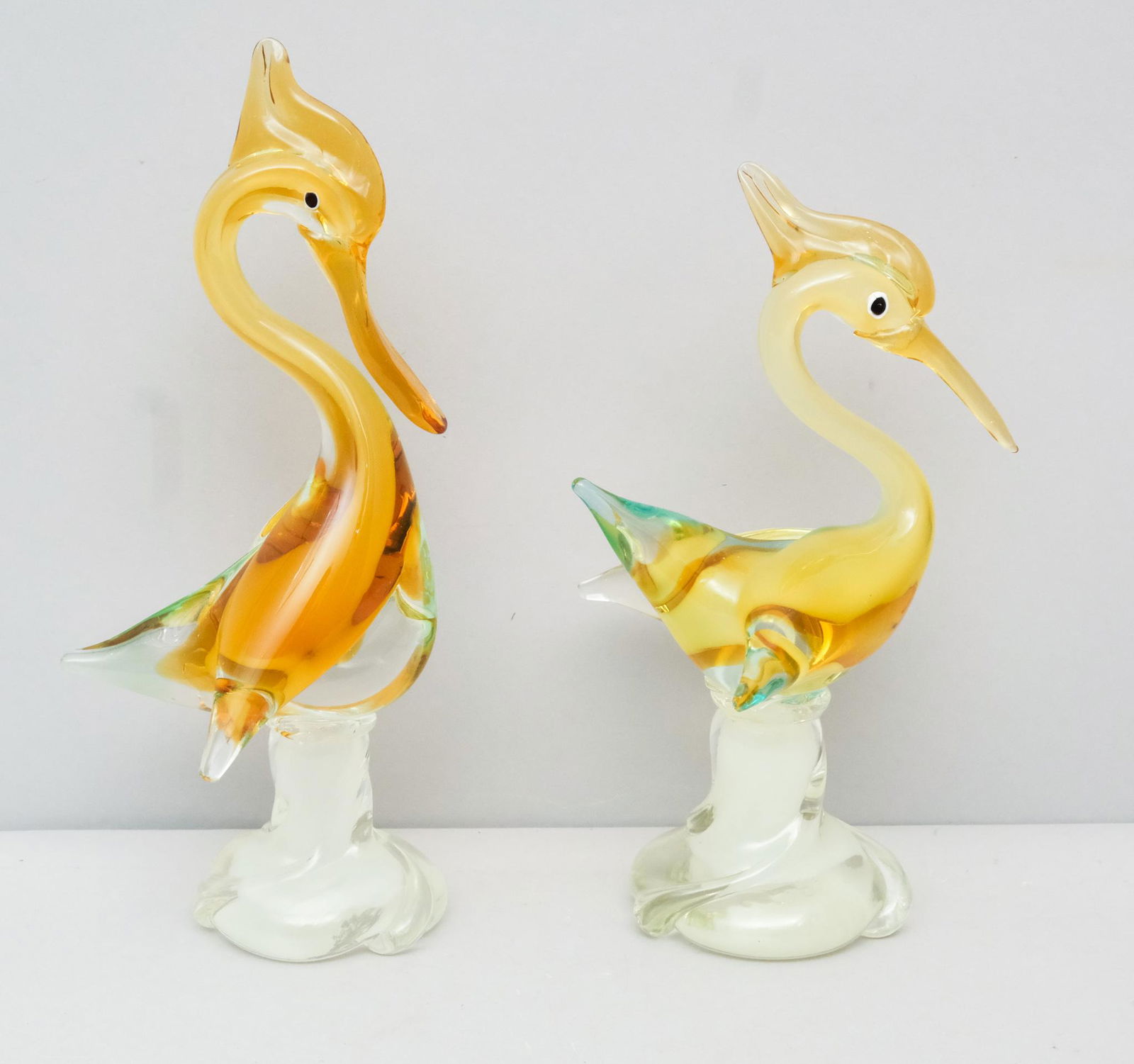 Two Amber Glass Murano Birds (1 of 7)