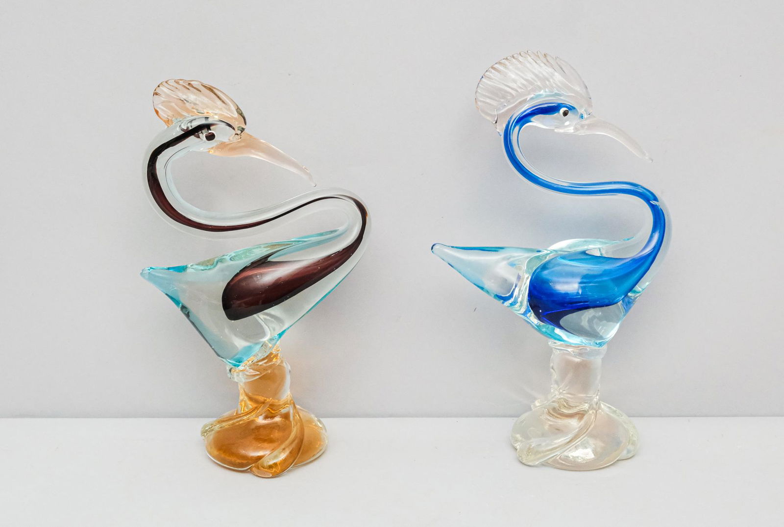 Two Similar Large Murano Glass Water Birds (1 of 7)