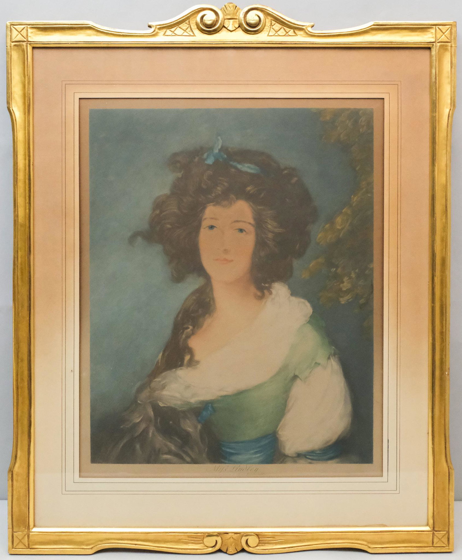 After Thomas Gainsborough, "Miss Lindley": After Thomas Gainsborough (English, 1727-1788), 19th century engraving on paper of Elizabeth Ann Lindley, the wife of the playwright Richard Brinsley Sheridan, often referred to as a portrait of Mrs. 