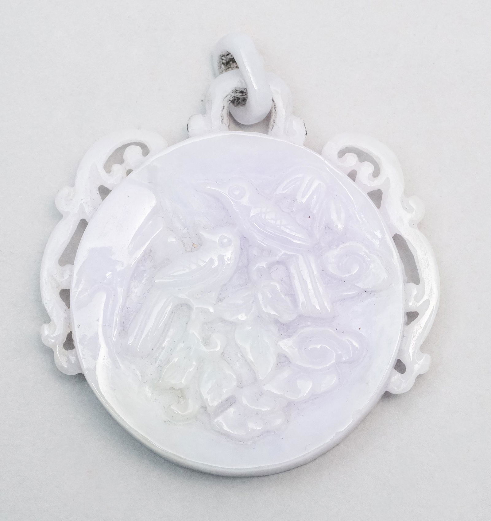 Antique Chinese Pale Blue Jade Bird Pendant (1 of 5)