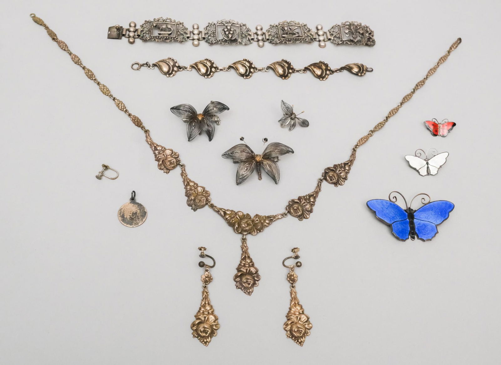 Lot of Early 20th C. Sterling Silver Jewelry (1 of 14)