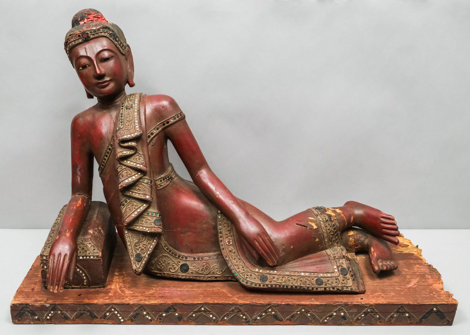 Large Antique Thai Carving of Lounging Buddha (1 of 7)