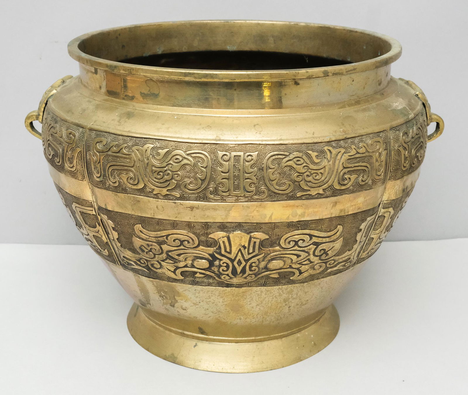 Antique Chinese Brass Relief Planter (1 of 8)