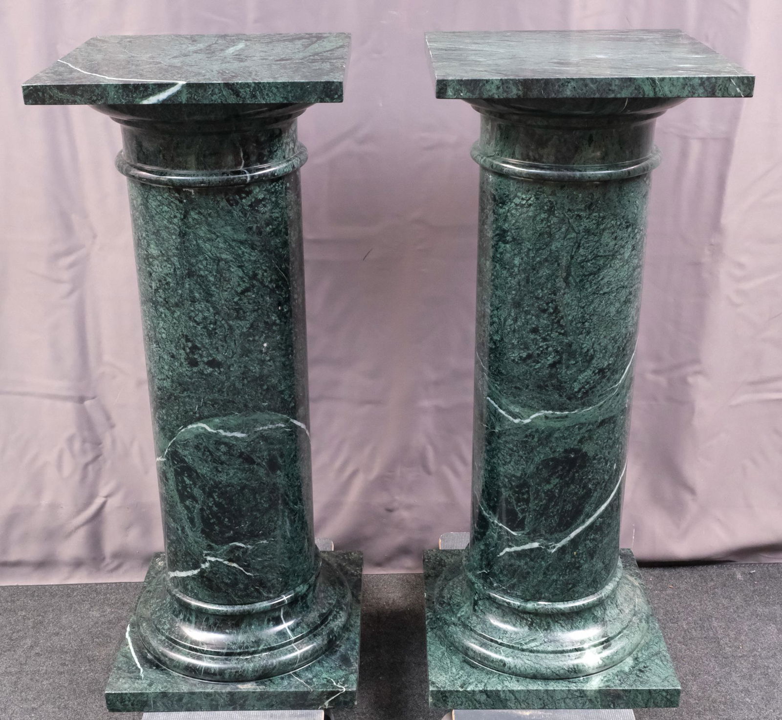 Pair of Green Marble Ionic Columns (1 of 16)