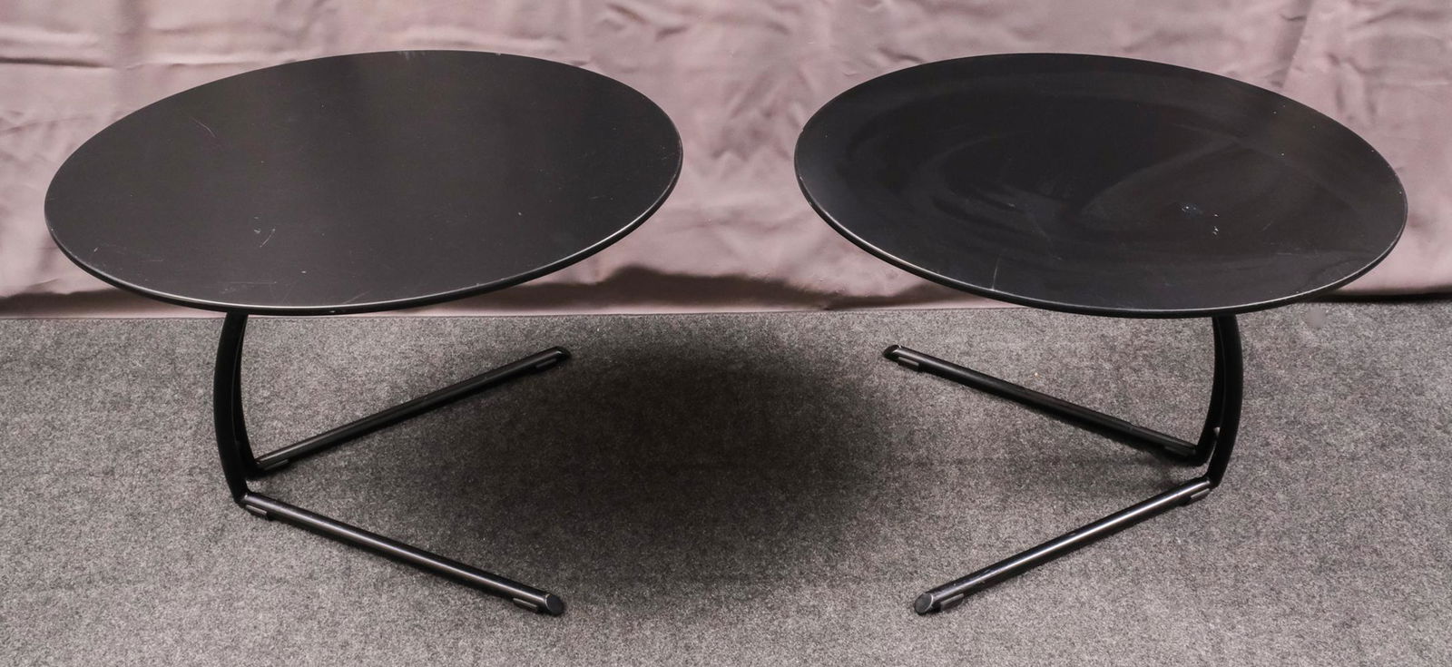 Pair of Black Cantilever Side Tables (1 of 8)
