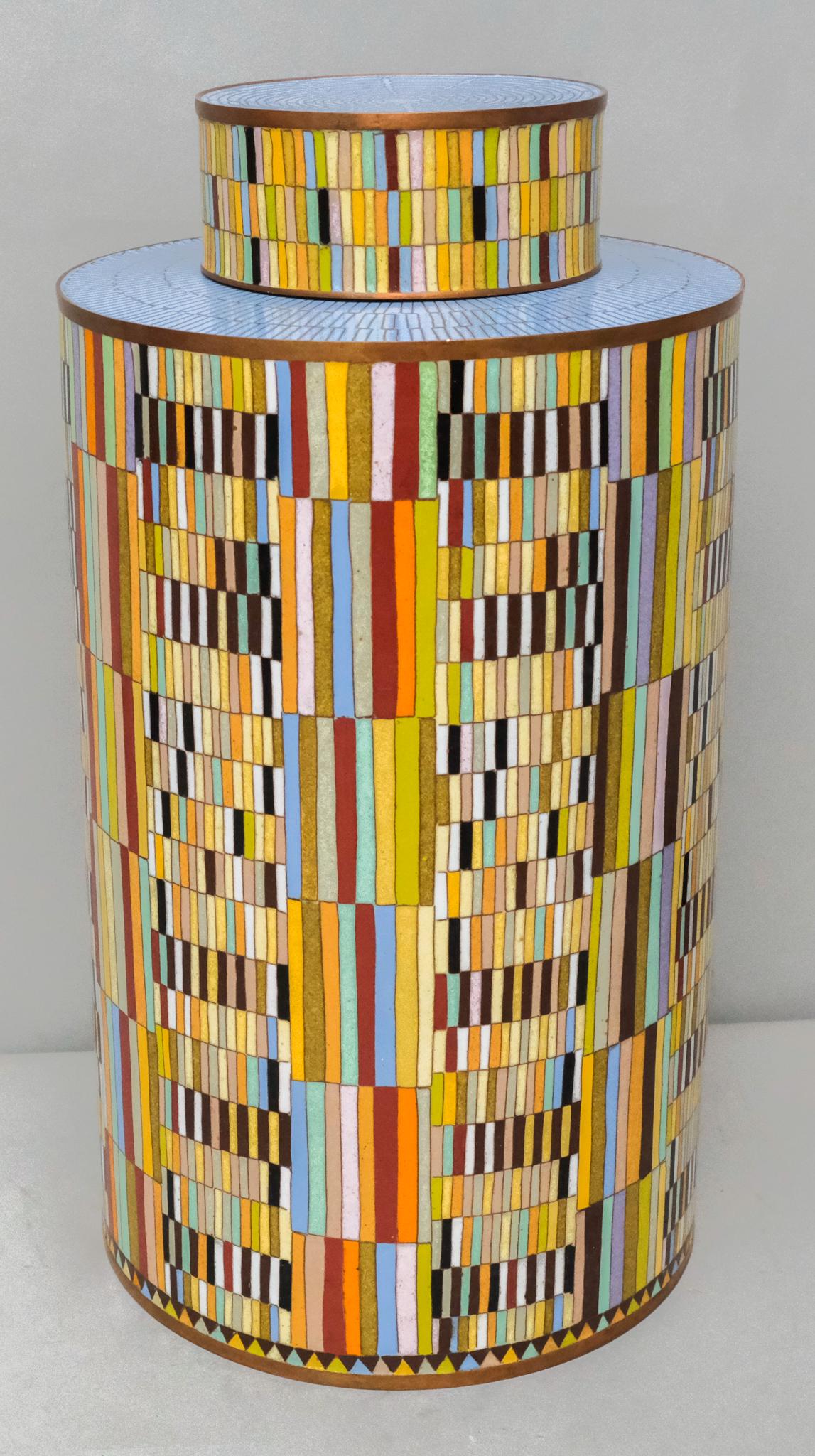Fabienne Jouvin "Sticks" Cloisonne Lidded Jar (1 of 13)