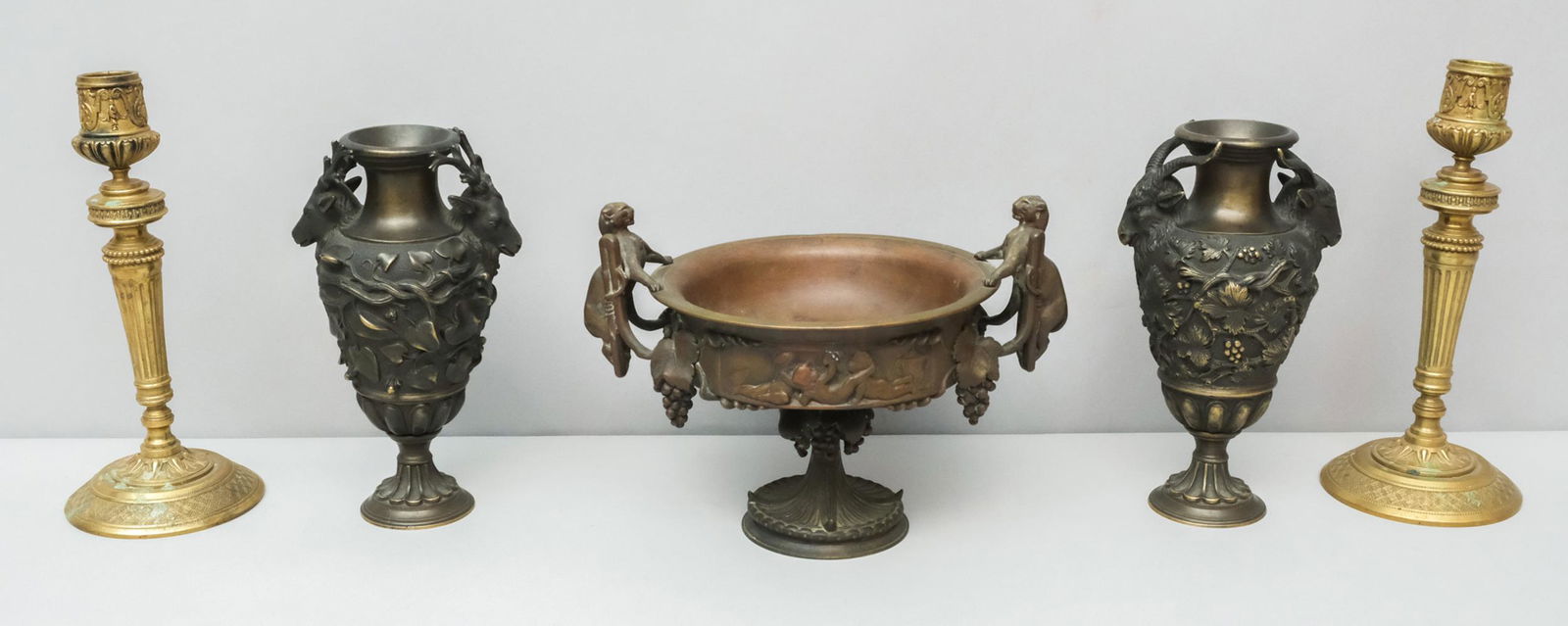 Pair Candlesticks & Pair Animalier Bronzes (1 of 10)