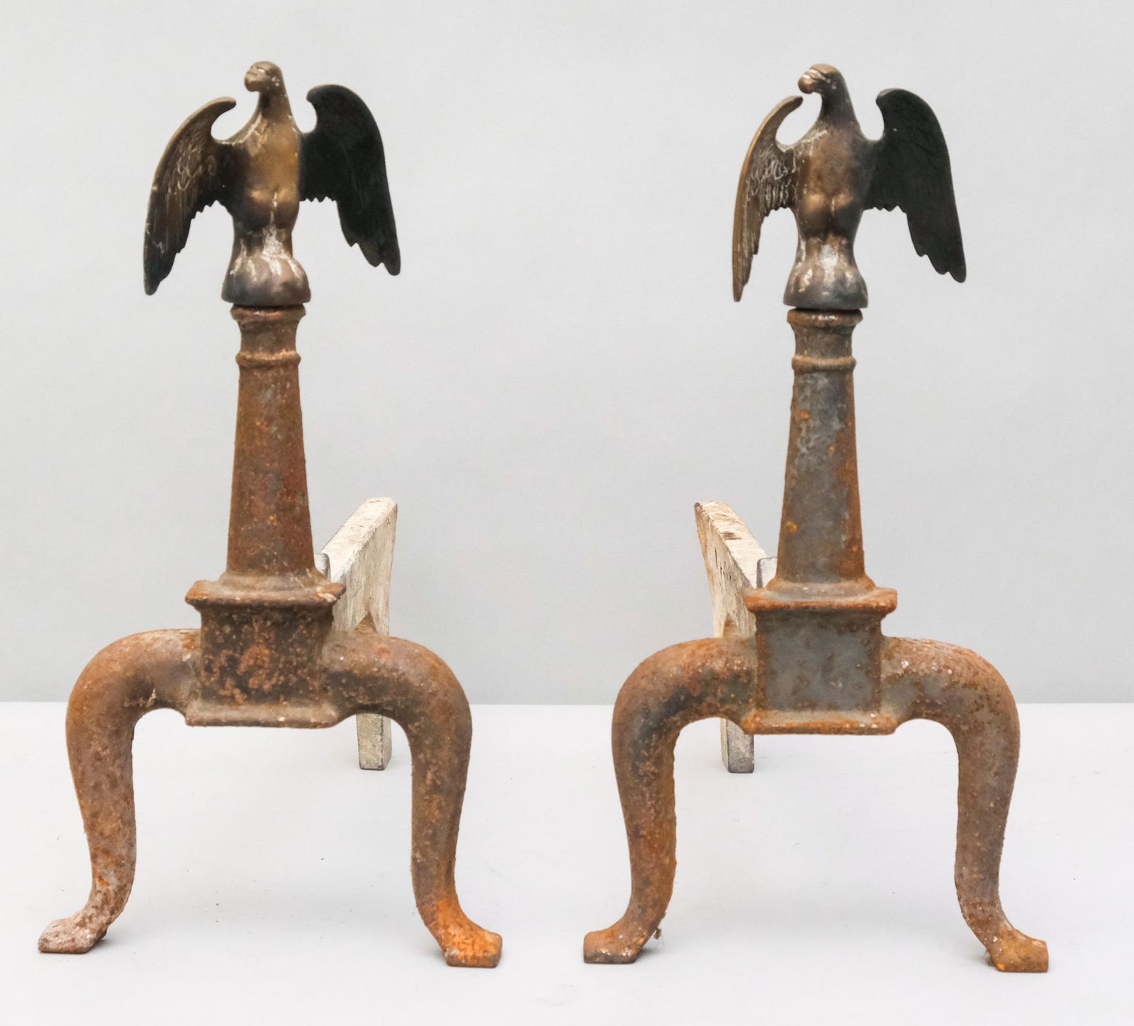 Pair of Cast Iron & Brass Andirons (1 of 7)