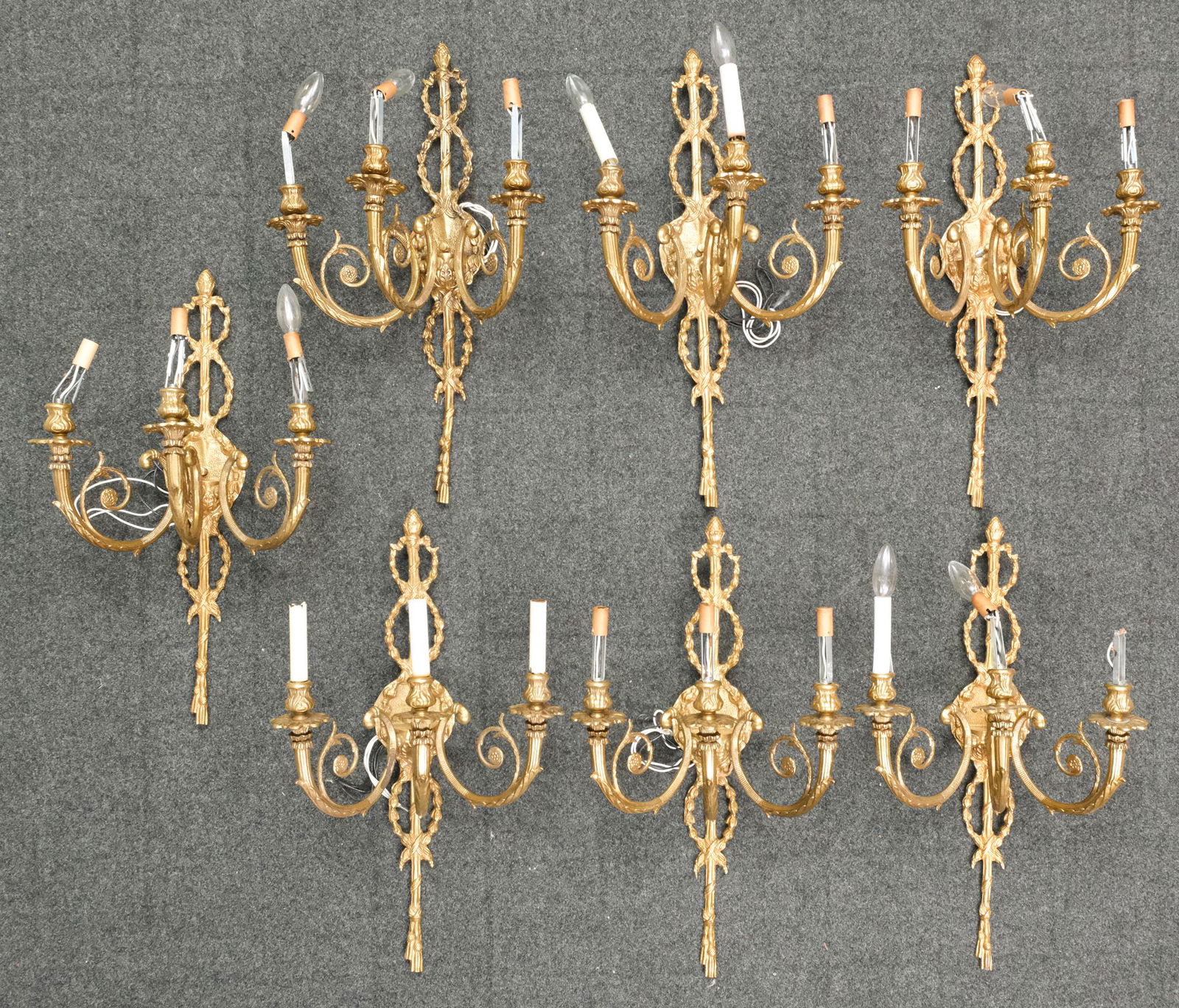 Set of 19th C. Gilt Wall Sconces (7) (1 of 7)