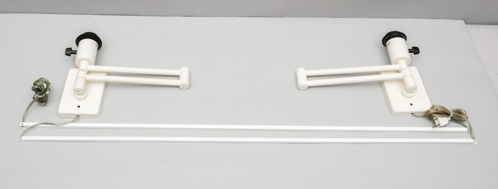 Pair of Hansen White Double Swing Arm Wall Sconces (1 of 4)