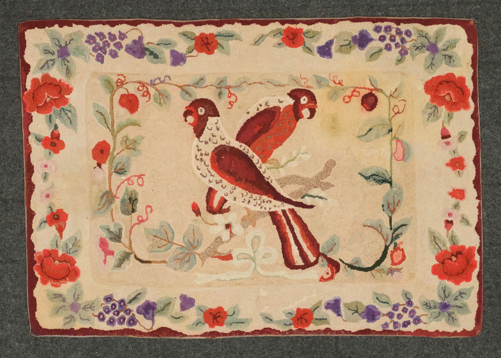 Small 19th C. Floral Rug (1 of 4)
