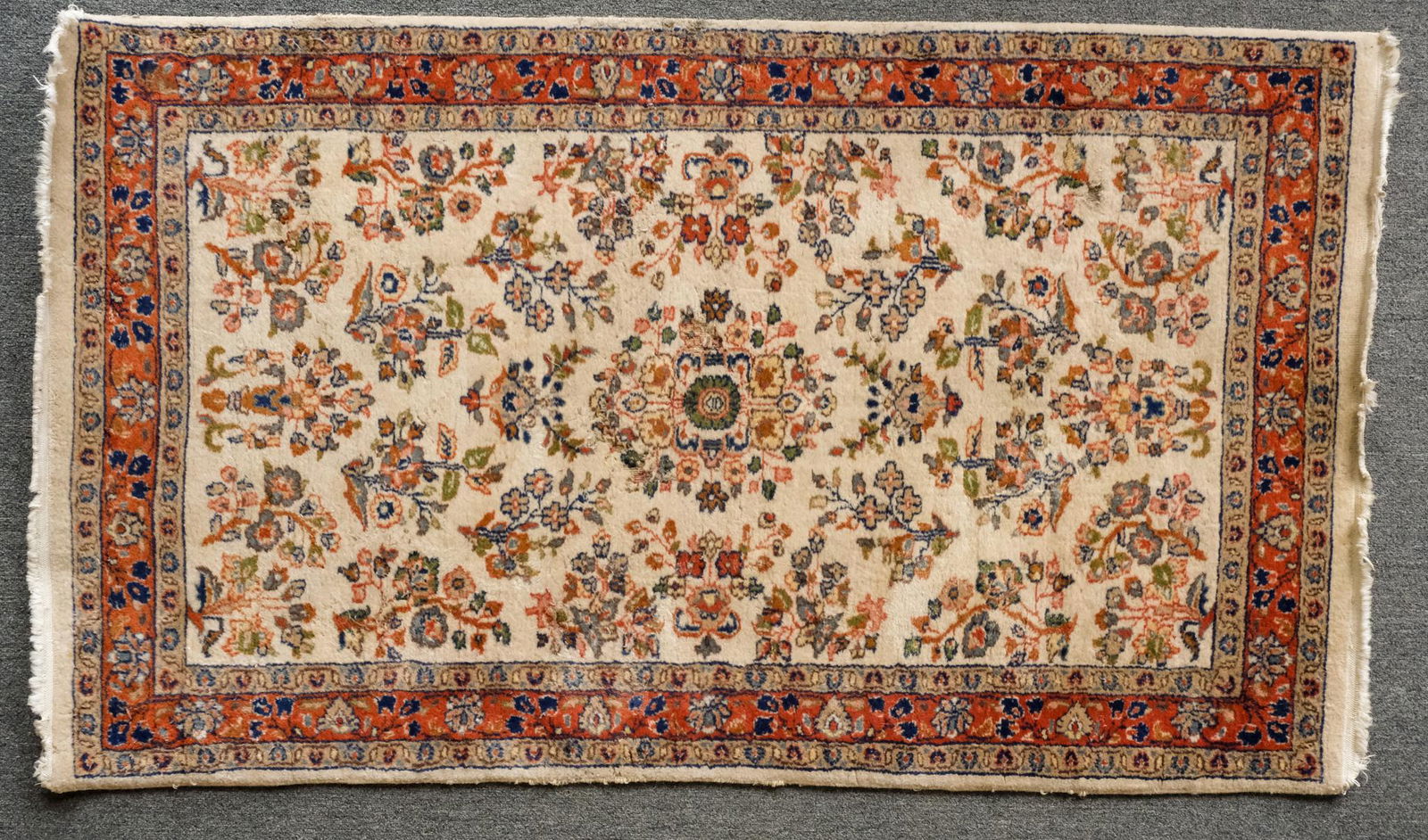 Orange and Cream Kashan Rug (1 of 3)