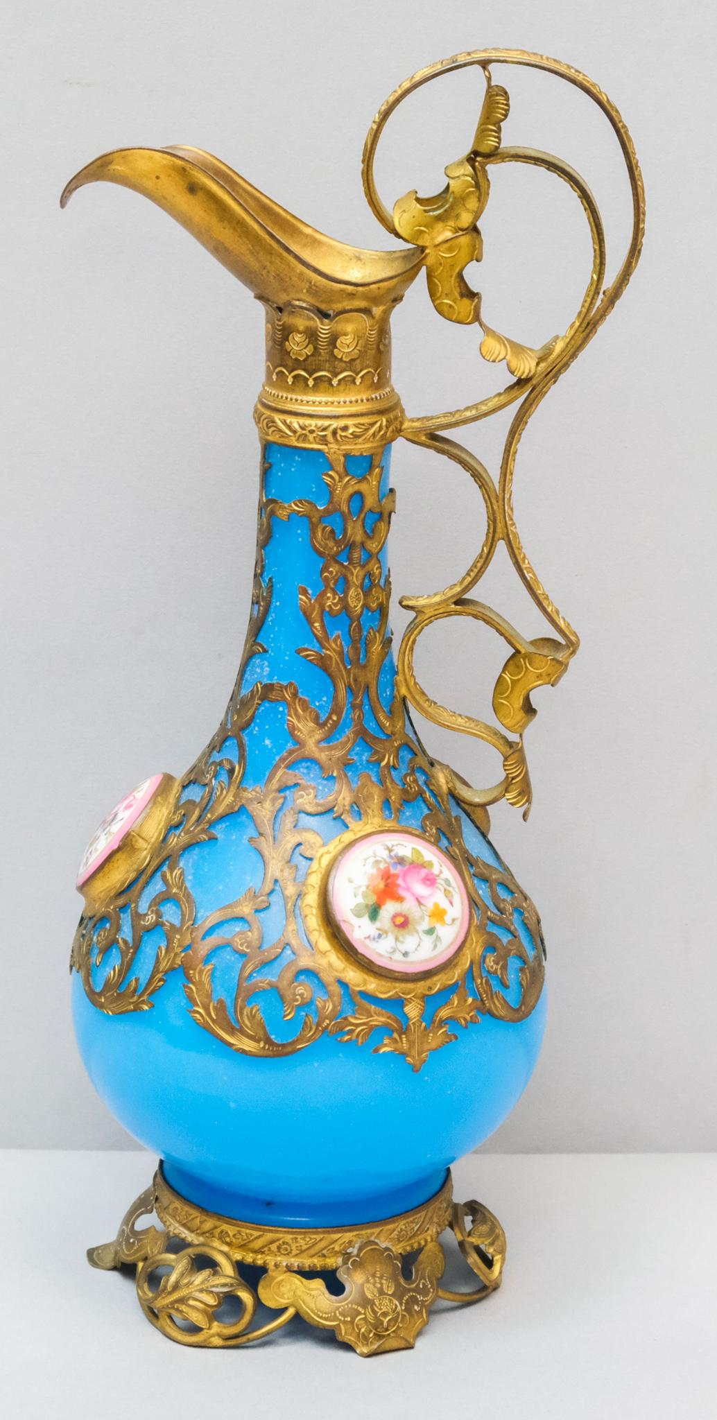 French Bronze Mounted Opaline Ewer (1 of 7)