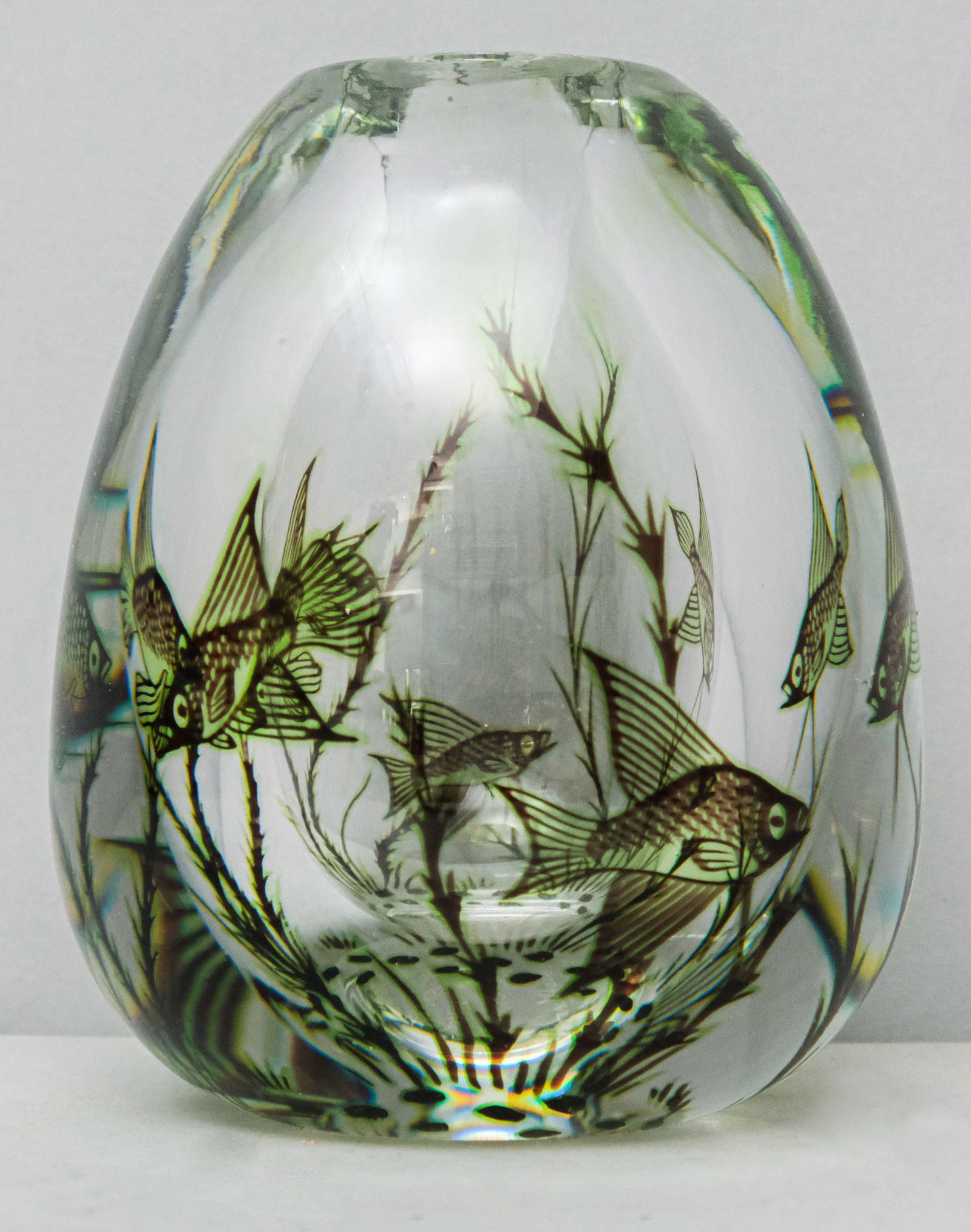 Edward Hald Designed For Orrefors Fish Graal Vase (1 of 12)