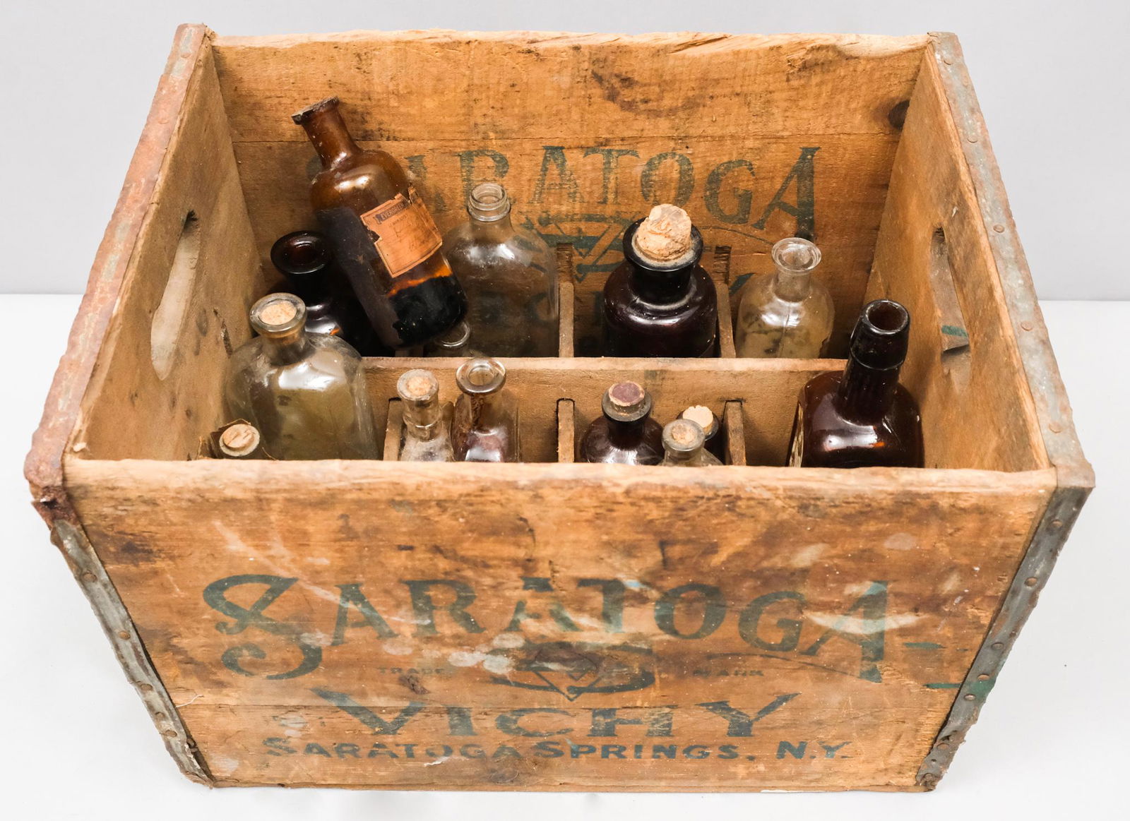 Saratoga Vichy Crate Of Old Bottles (1 of 14)