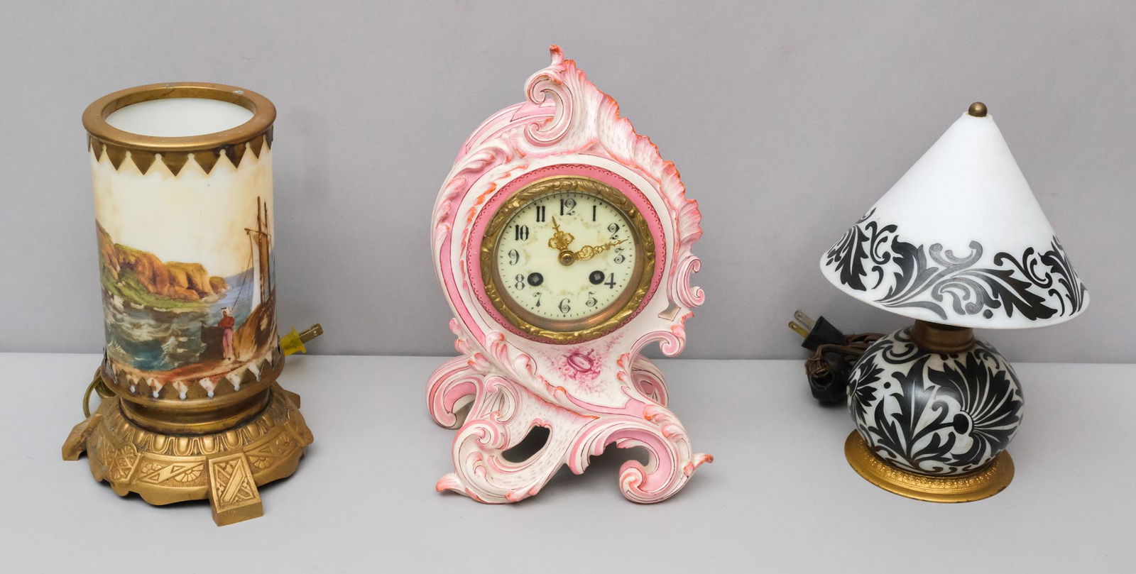 Lot of Two Lamps & a Clock (1 of 12)