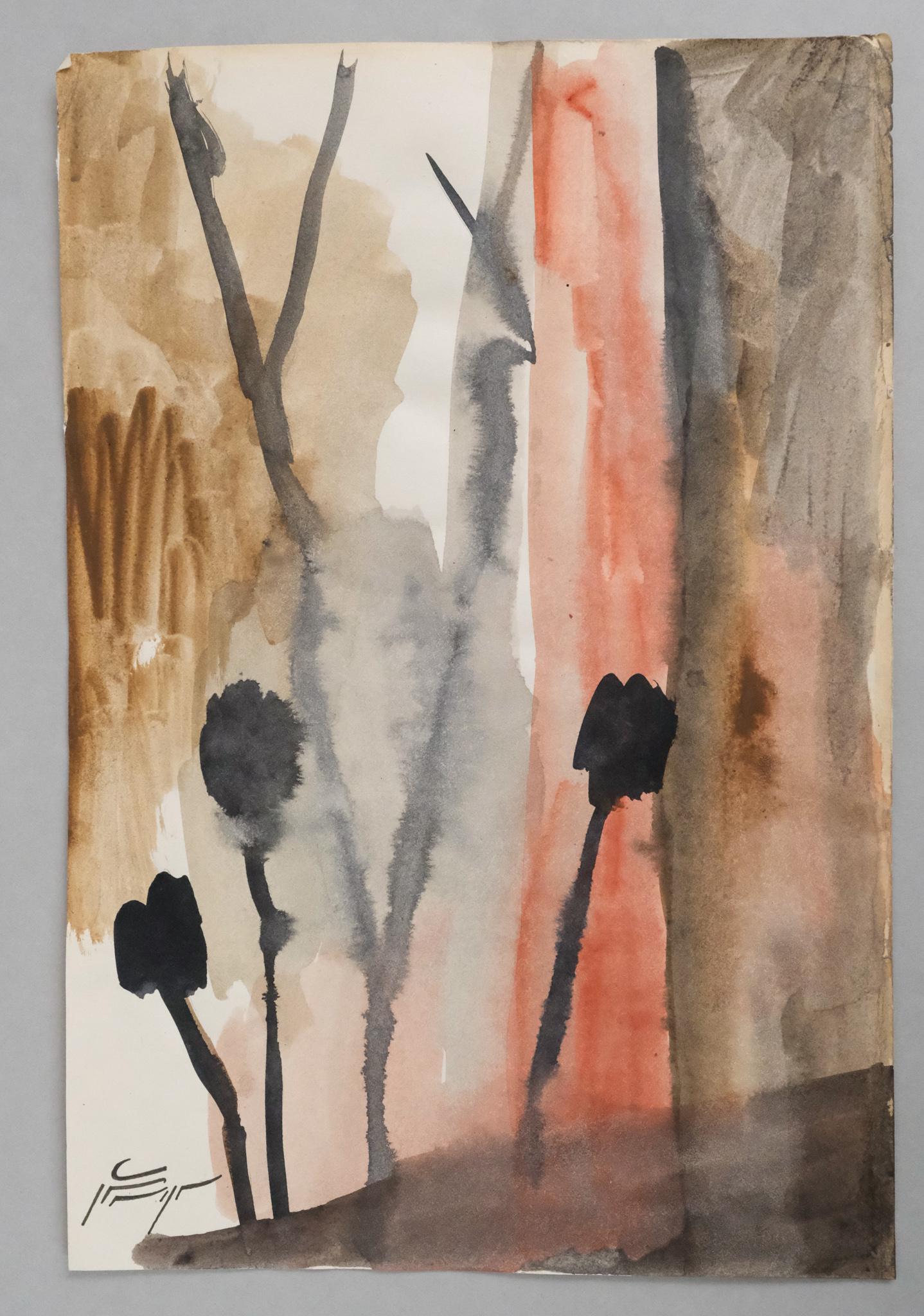 Attr. to Sohrab Sepehri, Gouache Sketch (1 of 3)