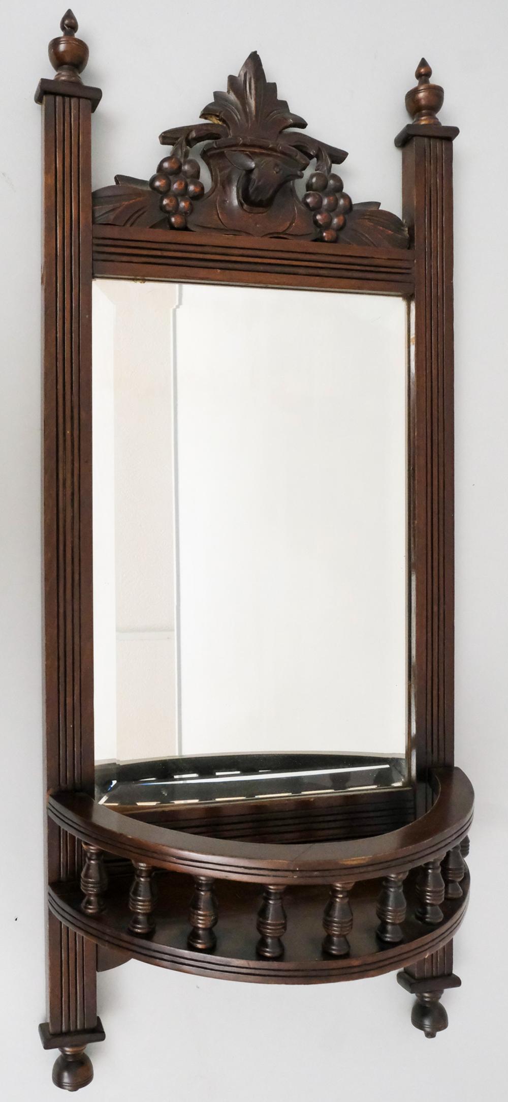 Victorian Carved Mirror with Shelf (1 of 9)
