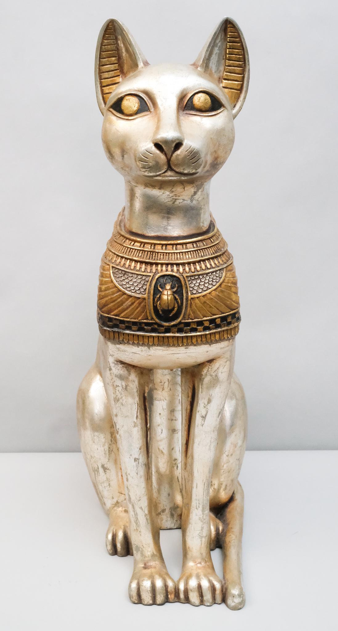 Molded Fiberglass Egyptian Cat Statue (1 of 12)