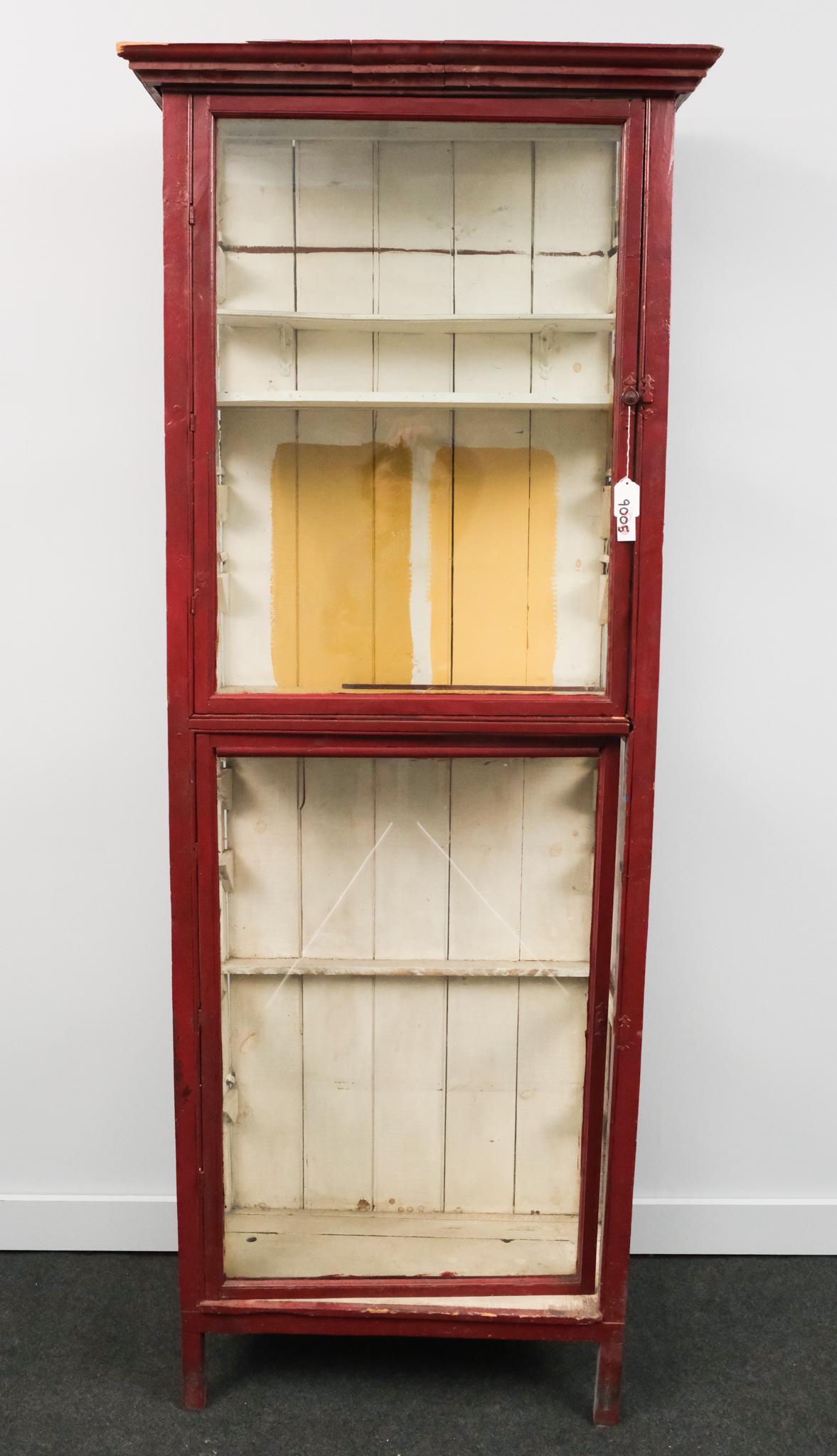 Antique Red Lacquer Vitrine (1 of 7)