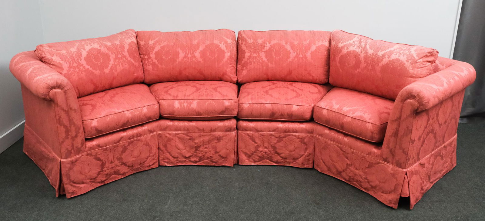 Two-Corner Red Damask Sectional (1 of 6)