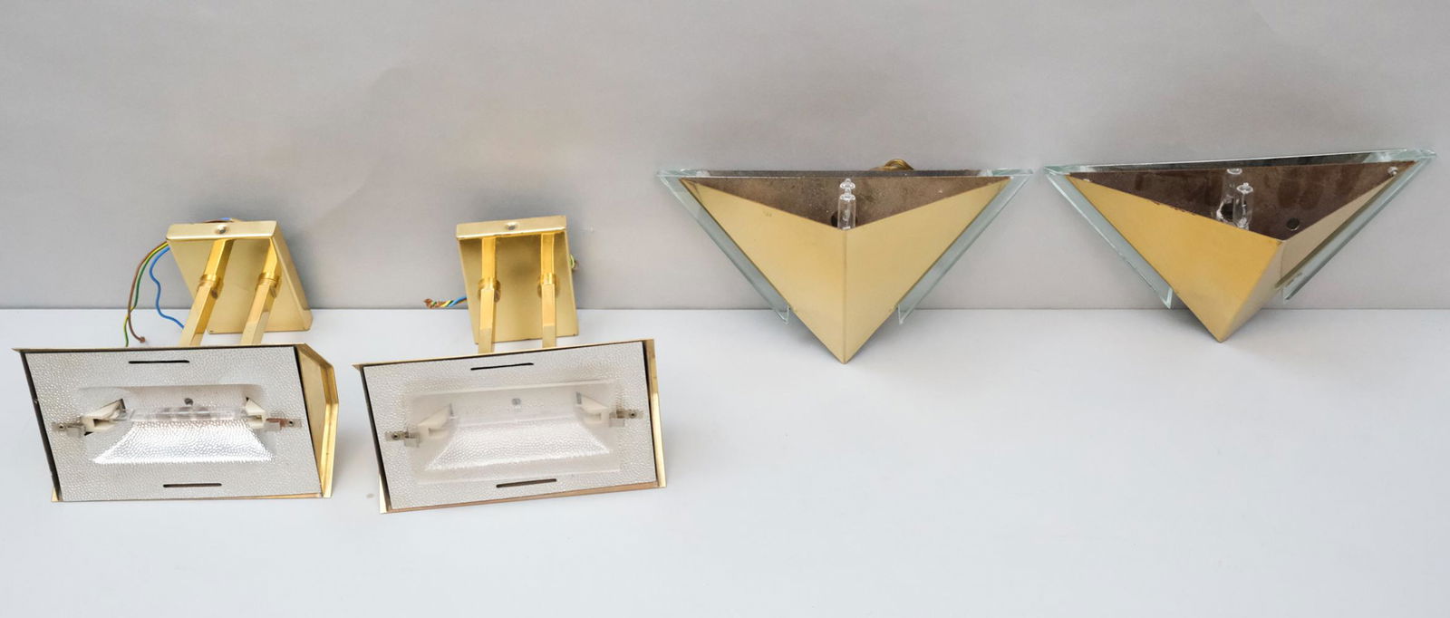 Lot of Two Pairs of Brass Wall Sconces (1 of 13)