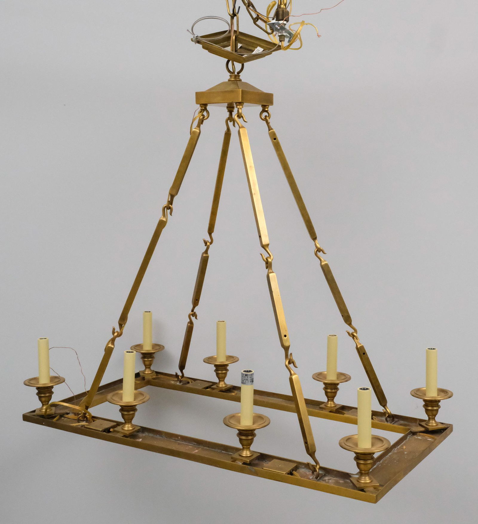 Large Modernist Brass Chandelier (1 of 9)