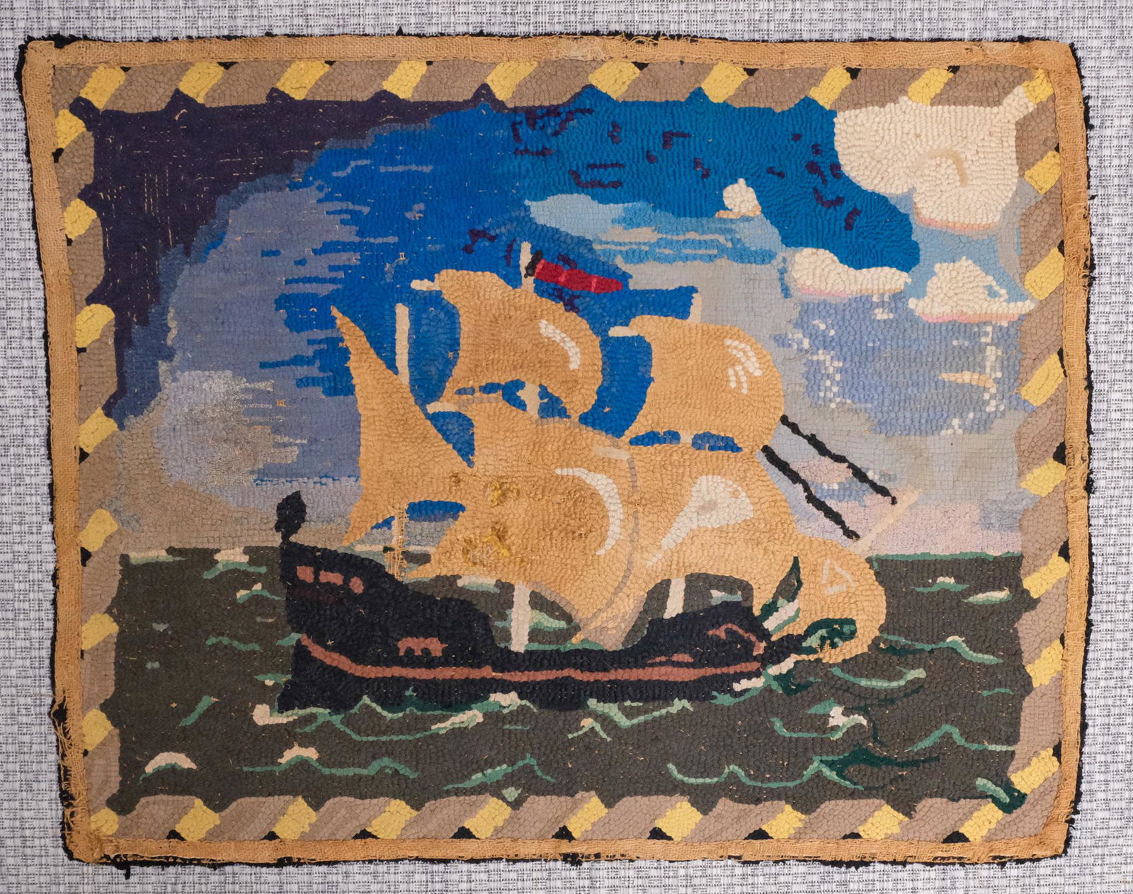 American Pictorial Hooked Rug (1 of 2)