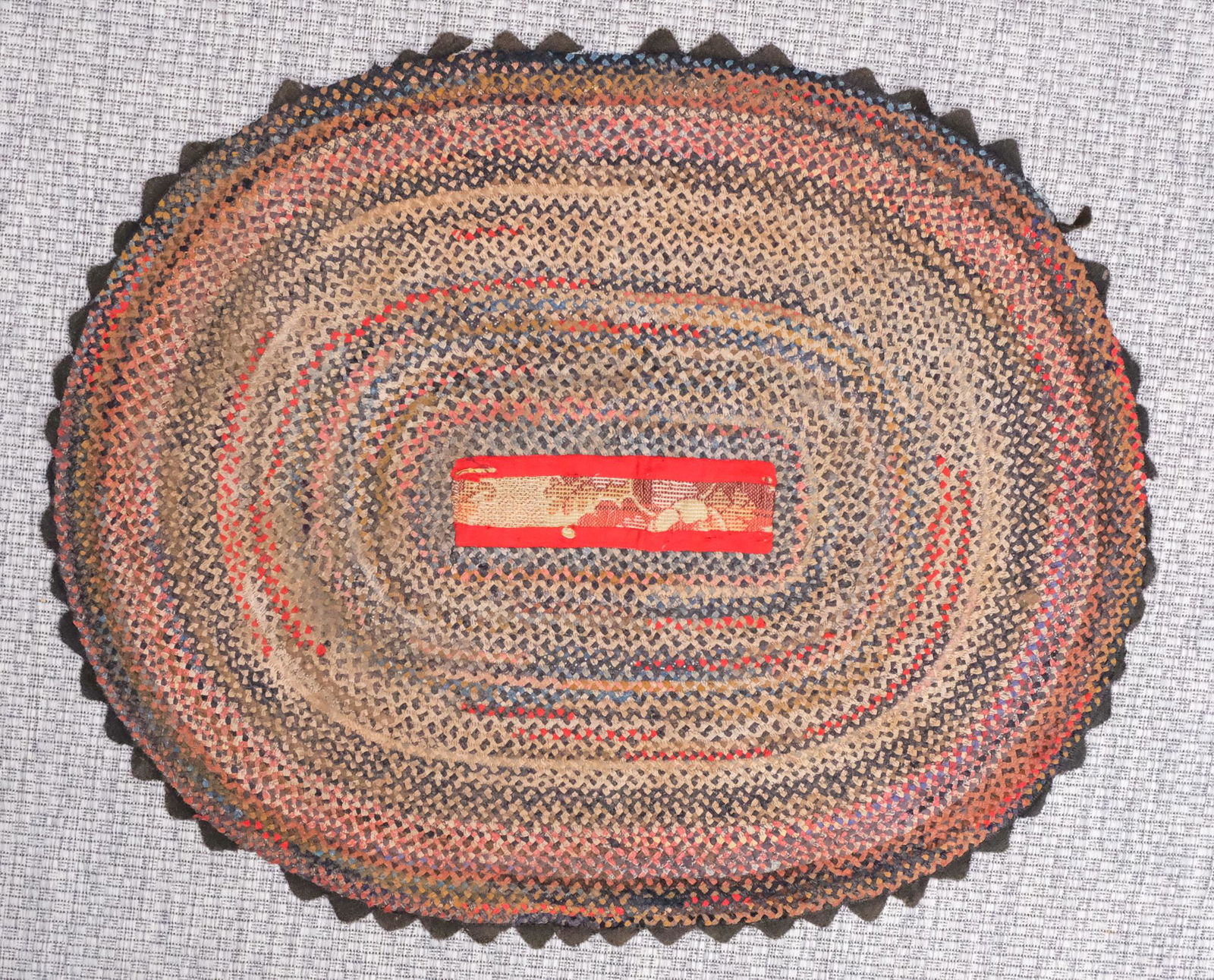 Antique Braided Rag Rug (1 of 2)