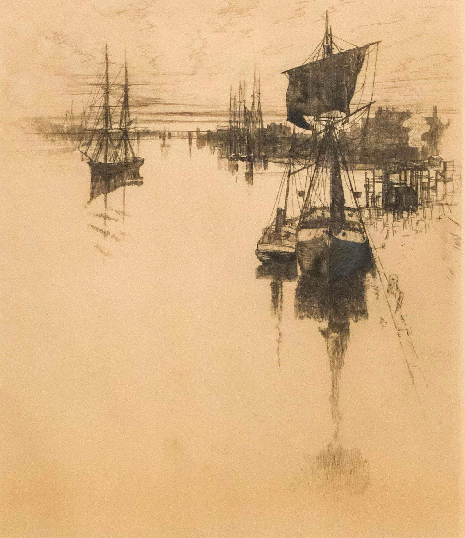 Joseph Pennell, Harbor Etching (1 of 5)
