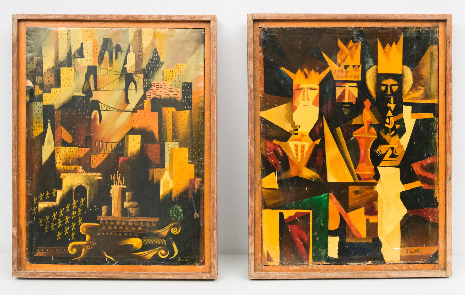 Pair of William Huebbe Cubist Paintings (1 of 7)