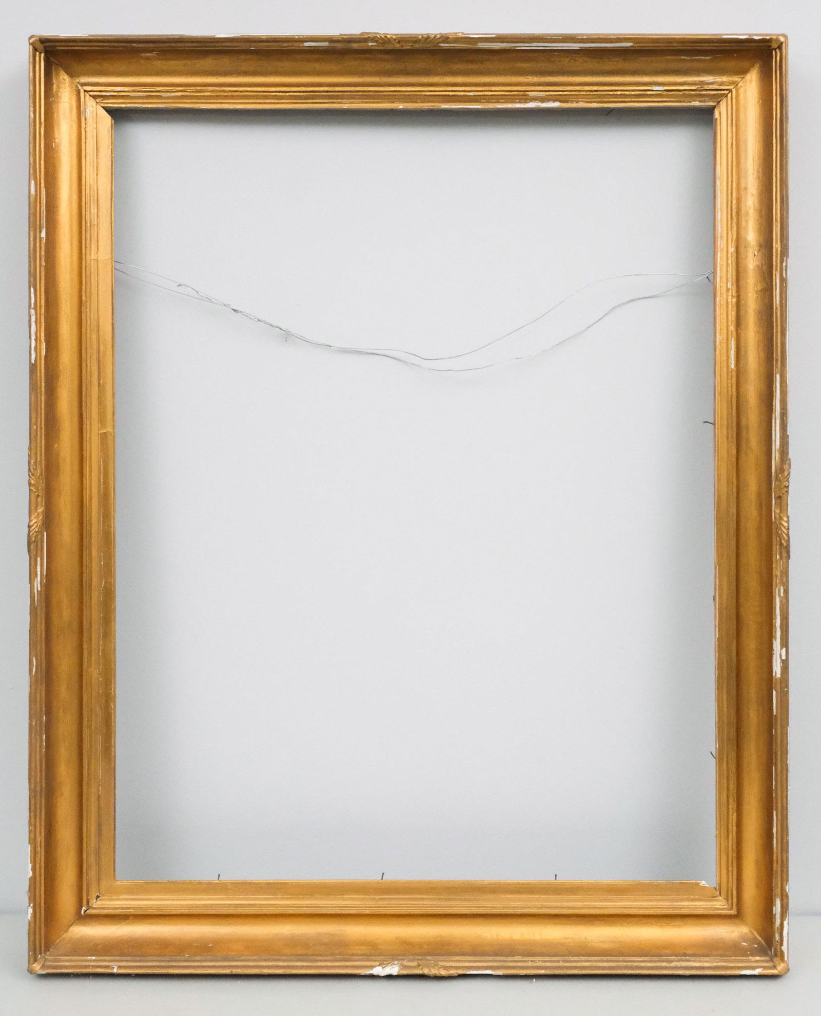 Early American Giltwood Portrait Frame: American, ca. 1790, having cove profile, similar to frames used by John Singleton Copley. Overall 34" x 42", Rabbet 28" x 36", Molding 3 1/2"