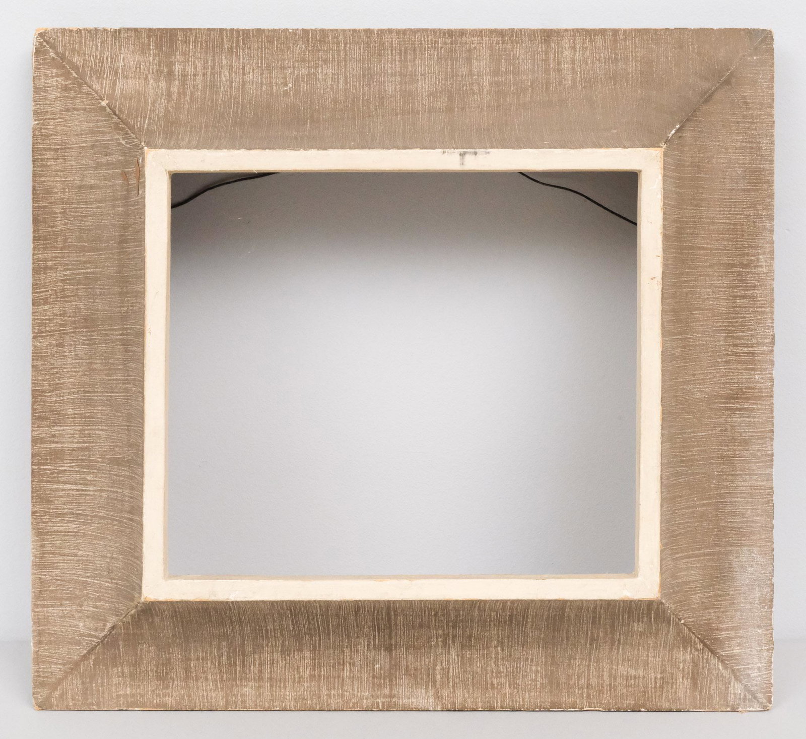 American Modernist Frame: American, ca. 1940, gouged and gesso-scumbled frame with reverse profile. Overall 16 1/2" x 17 3/4", rabbet 9 1/2" x 11", molding 3 1/2".