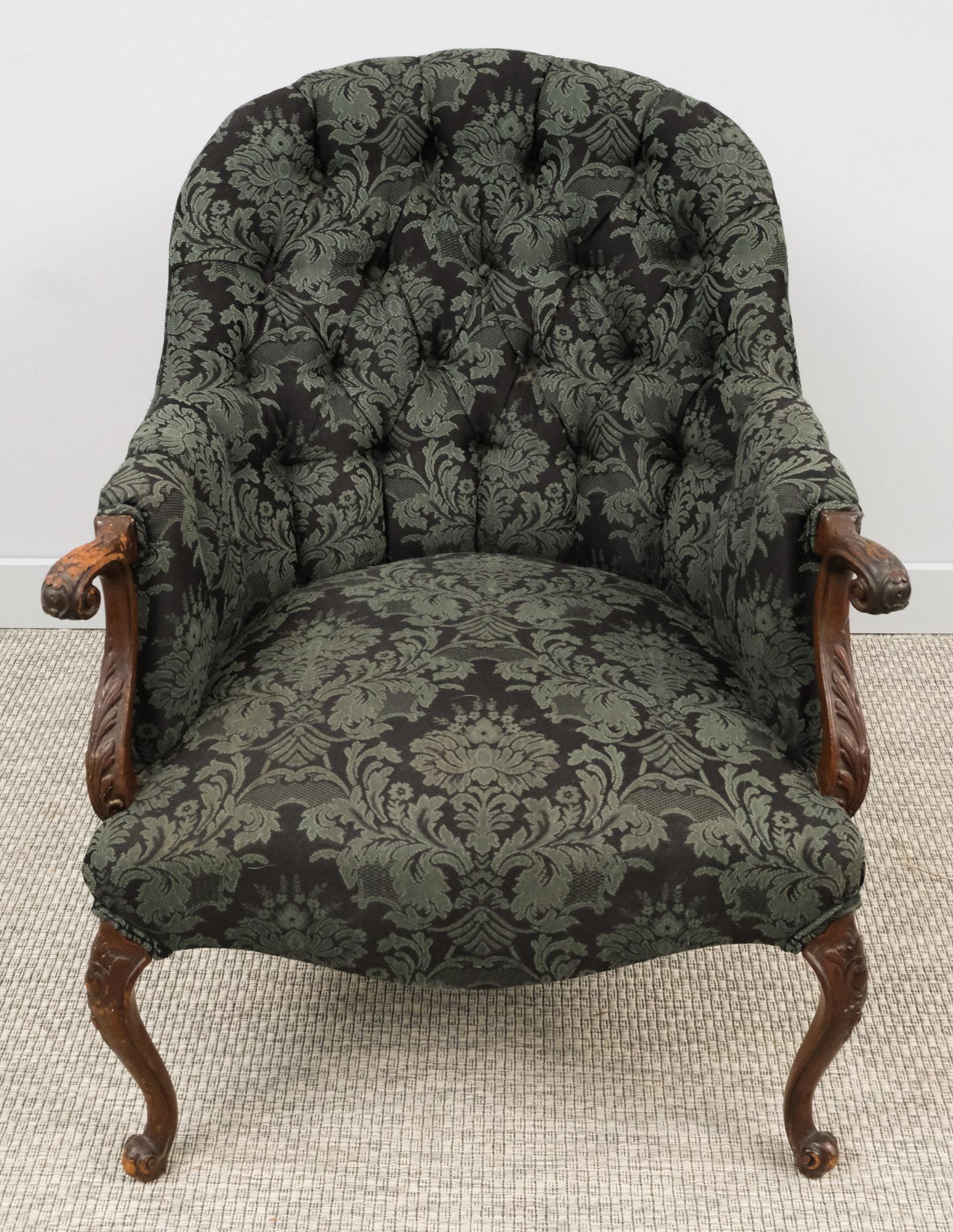 Antique Carved Wooden Tub Chair (1 of 8)