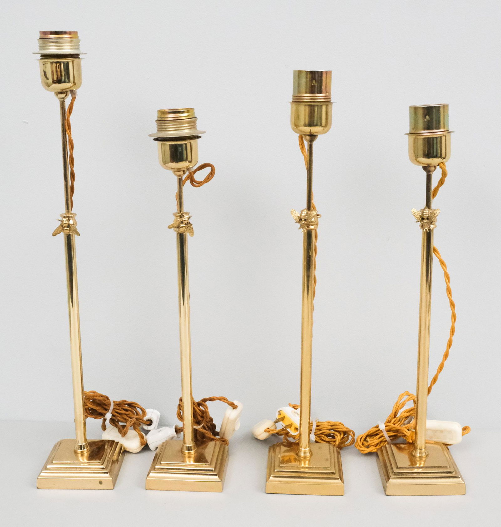 Four French Brass Bee Table Lamps (1 of 8)