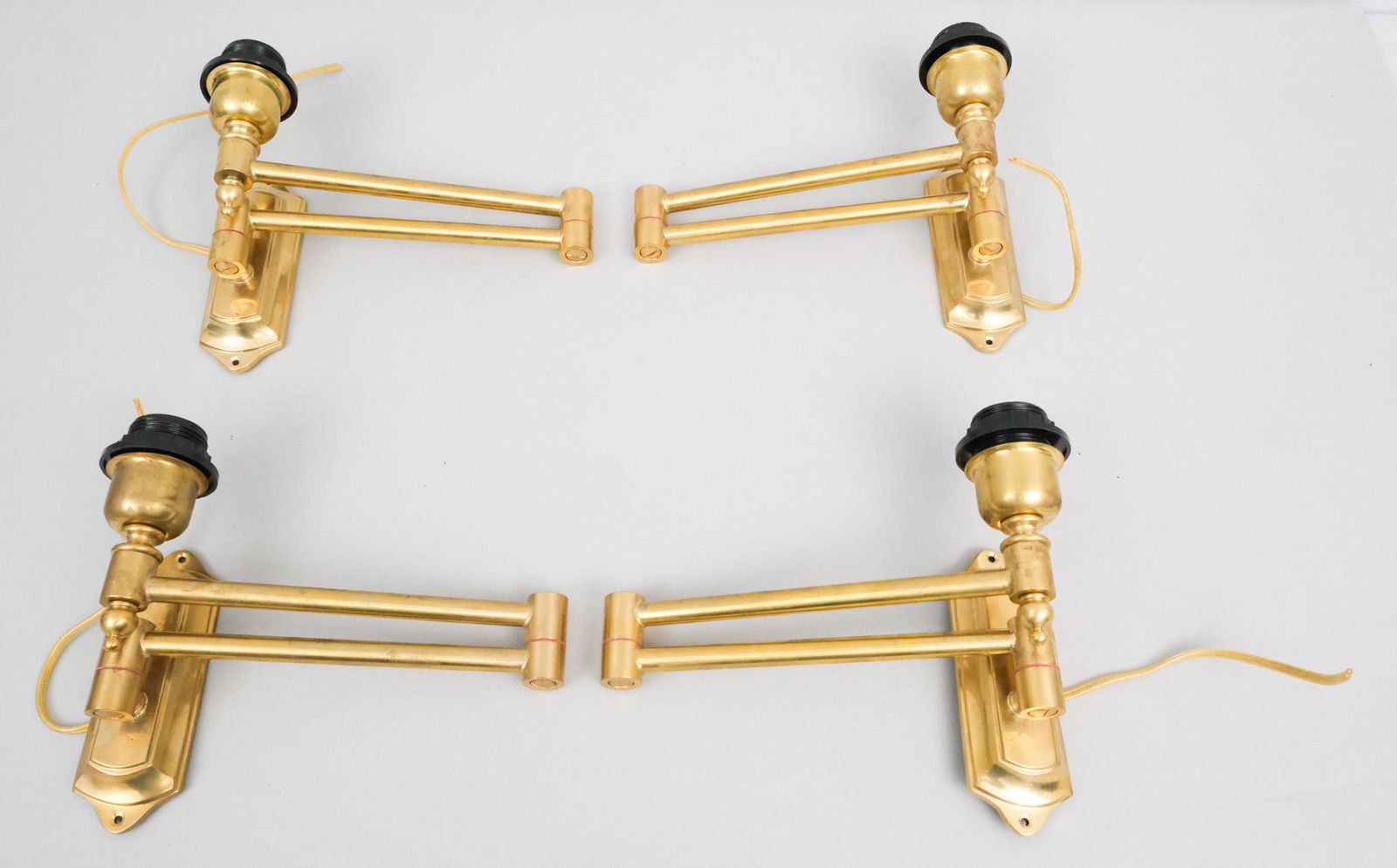 Set of 4 Brass Swing Arm Sconces (1 of 4)