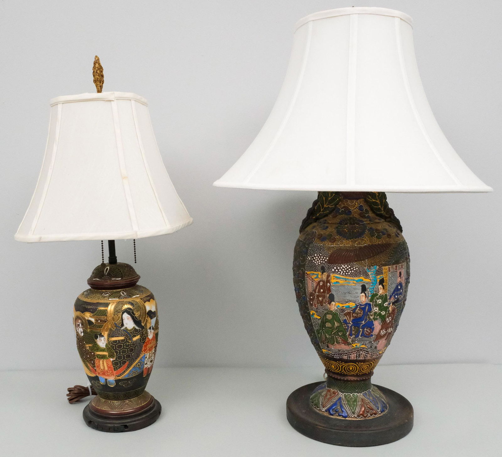 Lot of 2 Asian Pottery Lamps (1 of 8)